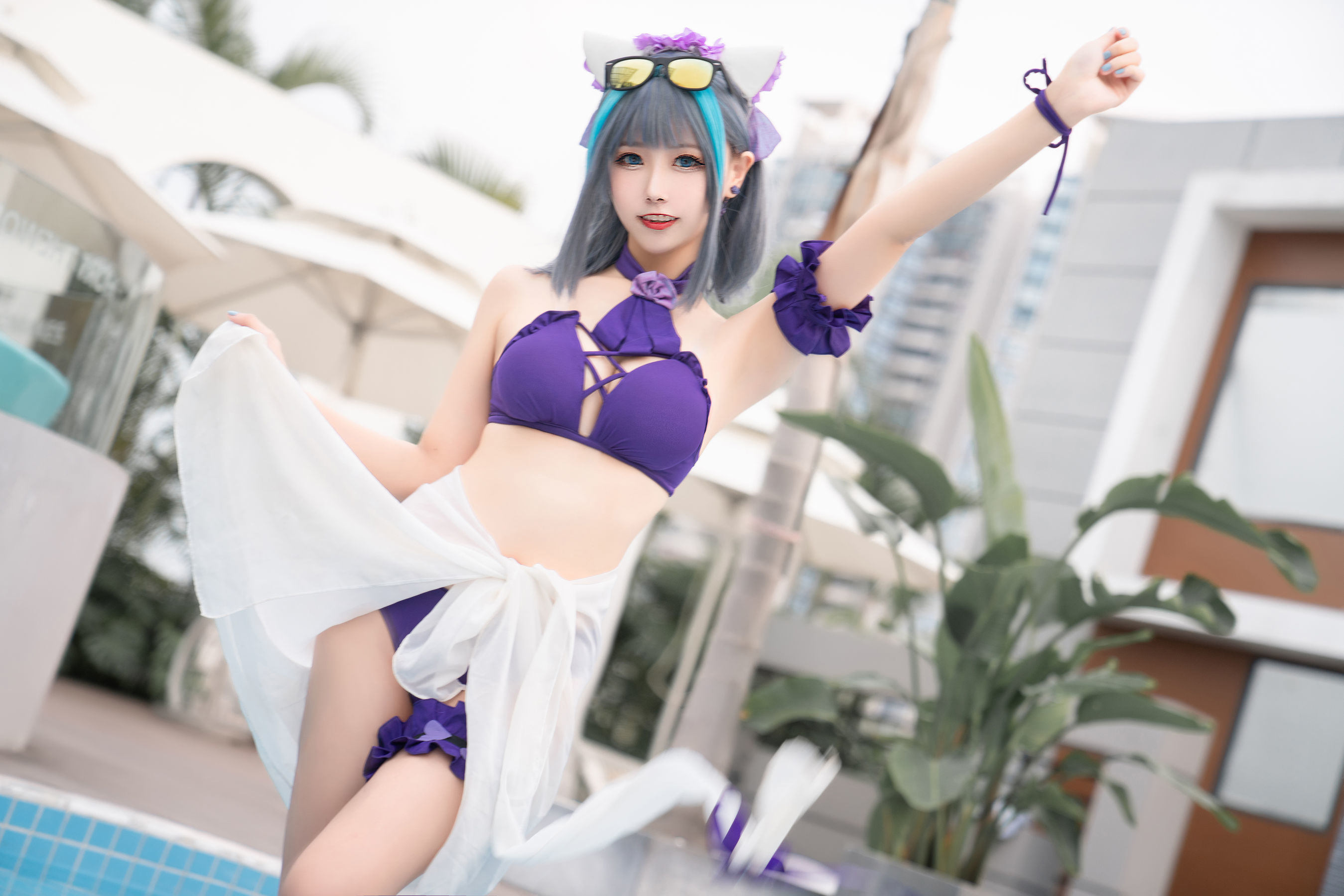 Cosplay Welfare] Weibo Girl Momoko Aoi - Cheshire Swimsuit