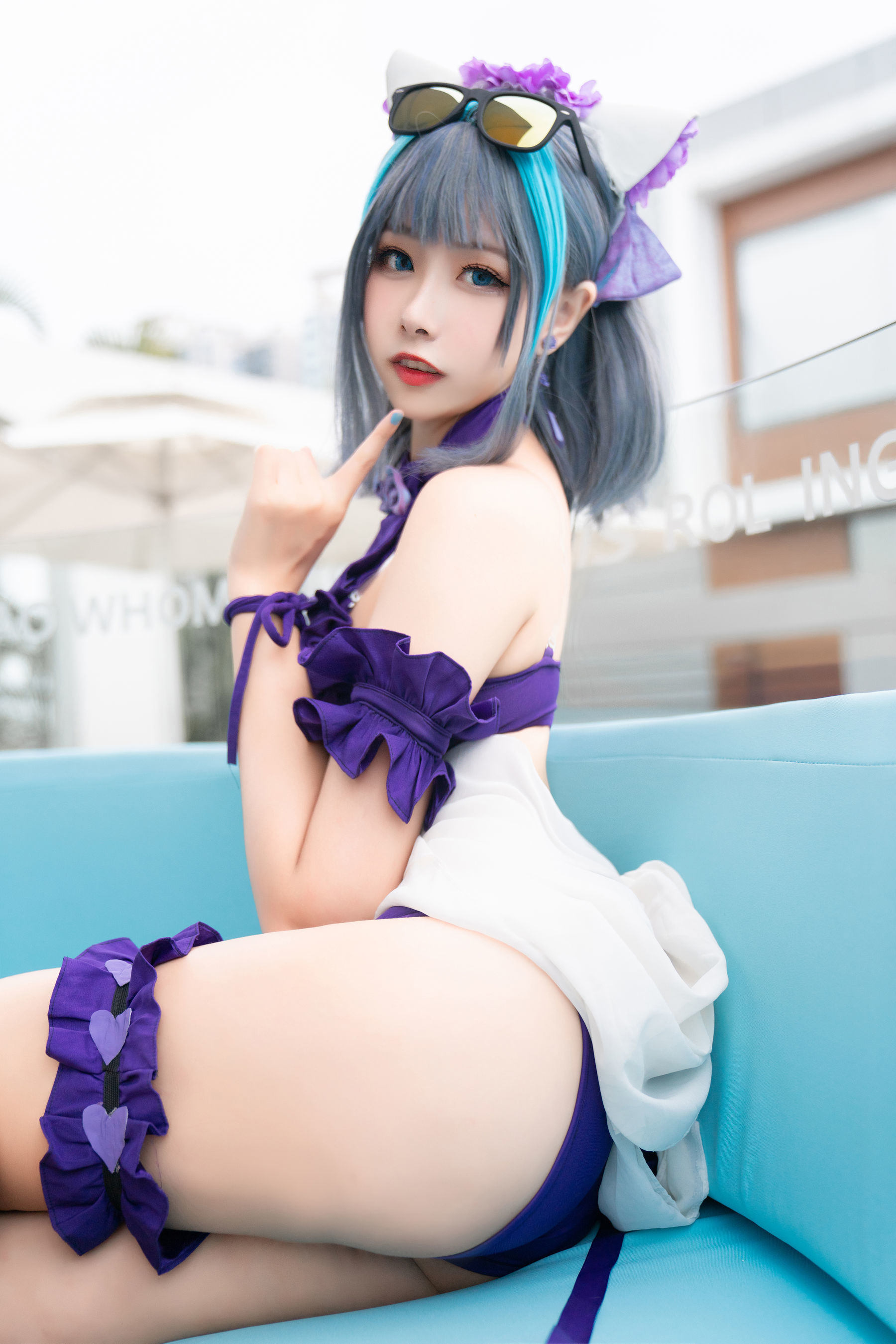 Cosplay Welfare] Weibo Girl Momoko Aoi - Cheshire Swimsuit