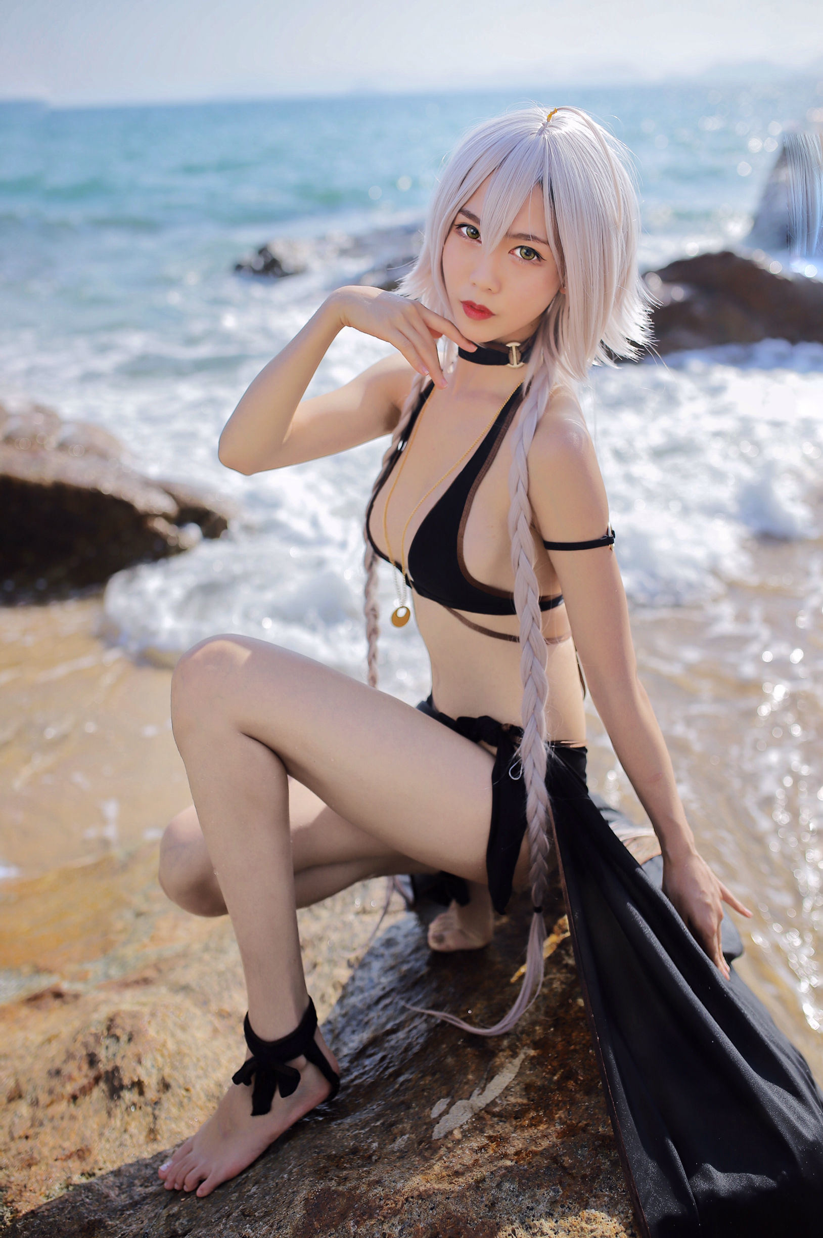 COS Welfare] Dou Niang - Li Shi Collection - Black Jeanne d'Arc Swimsuit