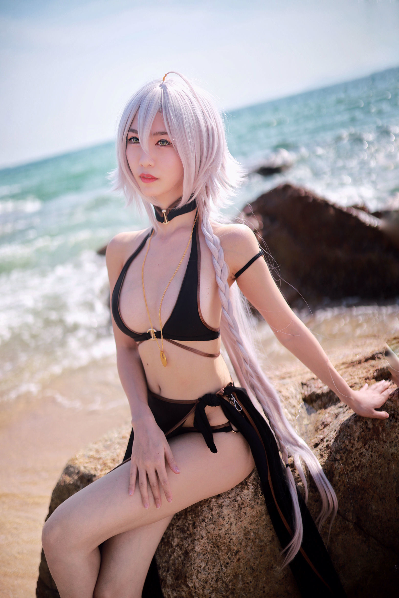 COS Welfare] Dou Niang - Li Shi Collection - Black Jeanne d'Arc Swimsuit