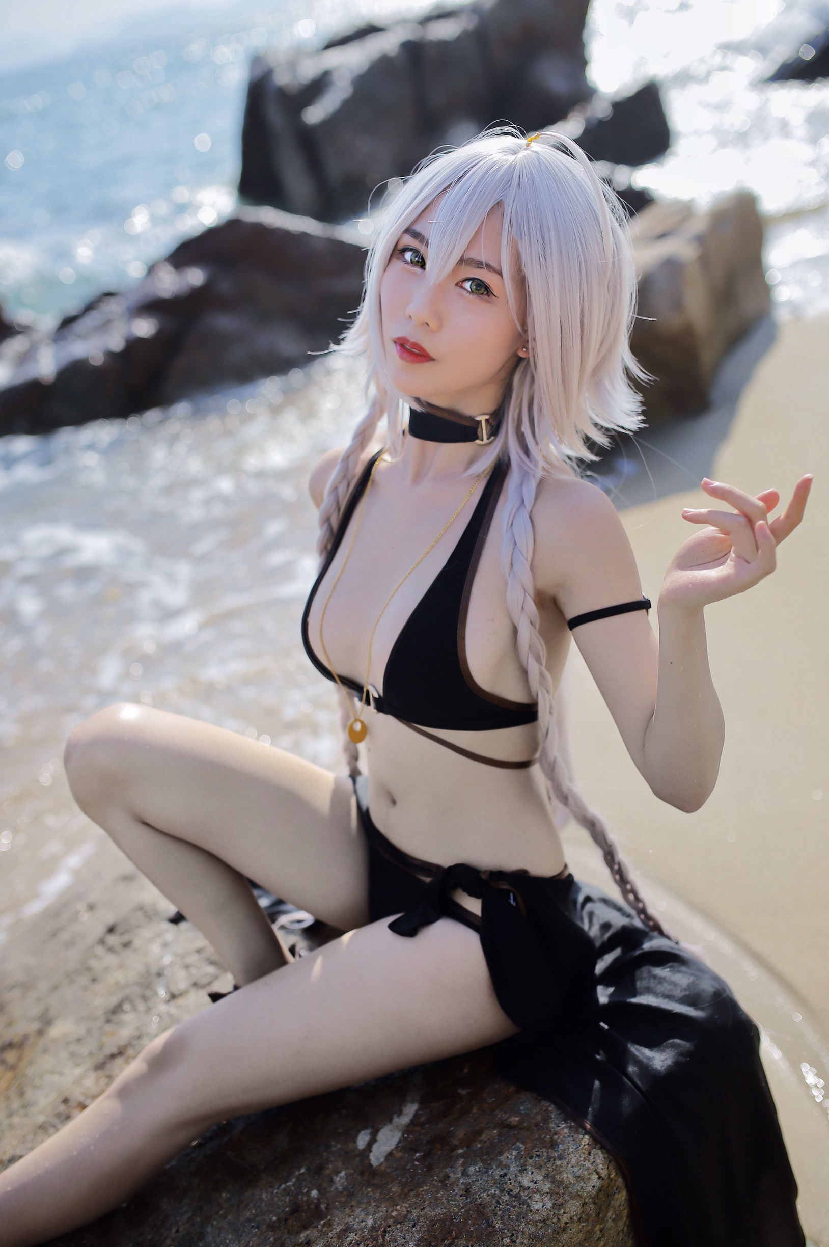 COS Welfare] Dou Niang - Li Shi Collection - Black Jeanne d'Arc Swimsuit
