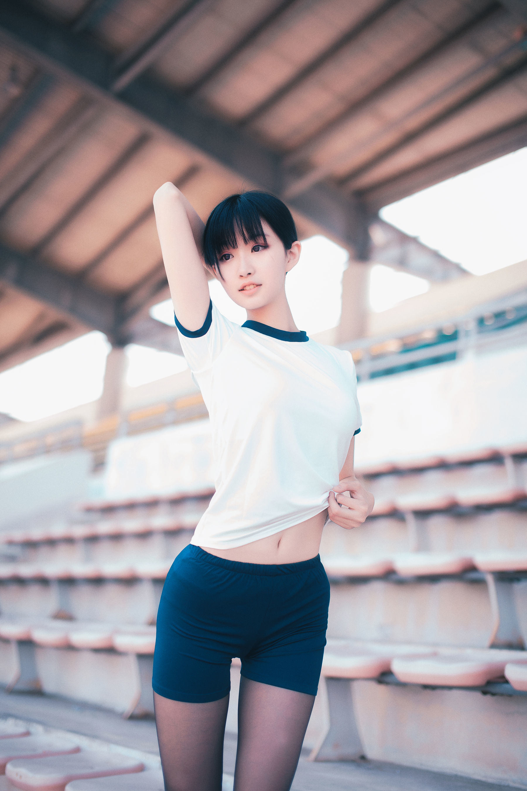 COS福利] COS萌妹滄霁桔梗 - 黑絲體操服