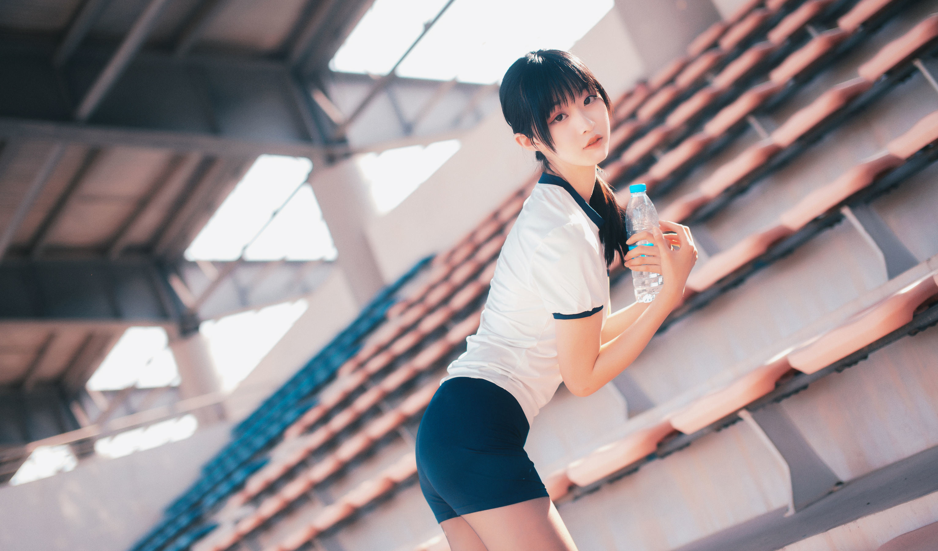 COS Welfare] Cosplay of Cute Girl Cangji Jiegeng - Black Silk Gymnastics Uniform