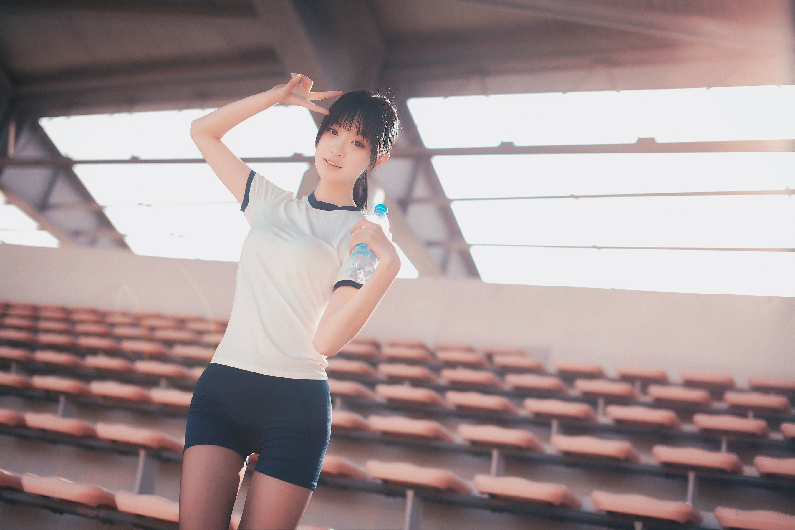 COS Welfare] Cosplay of Cute Girl Cangji Jiegeng - Black Silk Gymnastics Uniform