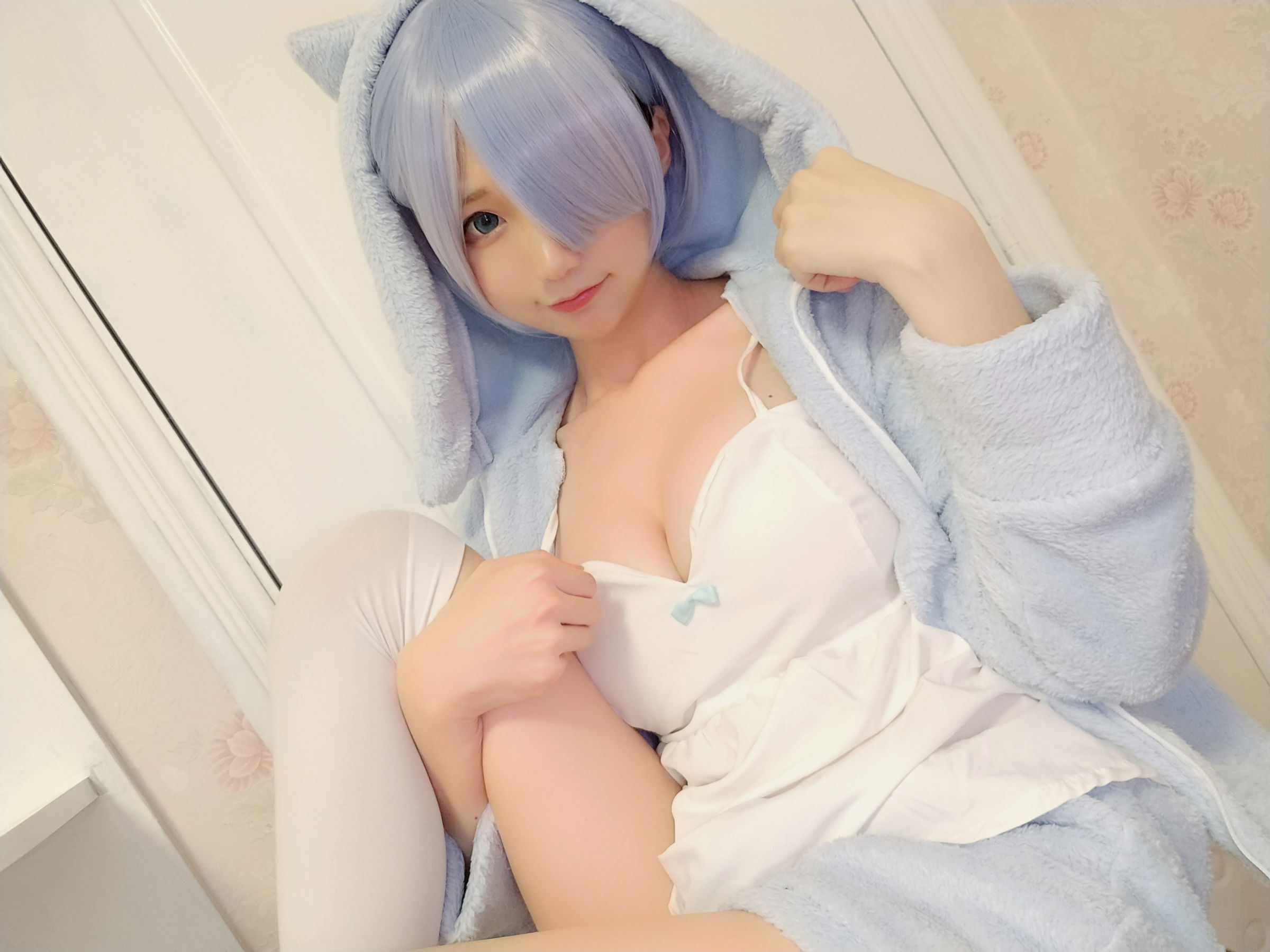 COS福利] 娜吉莎魔物喵[fantia] - 雷姆-貓耳睡衣
