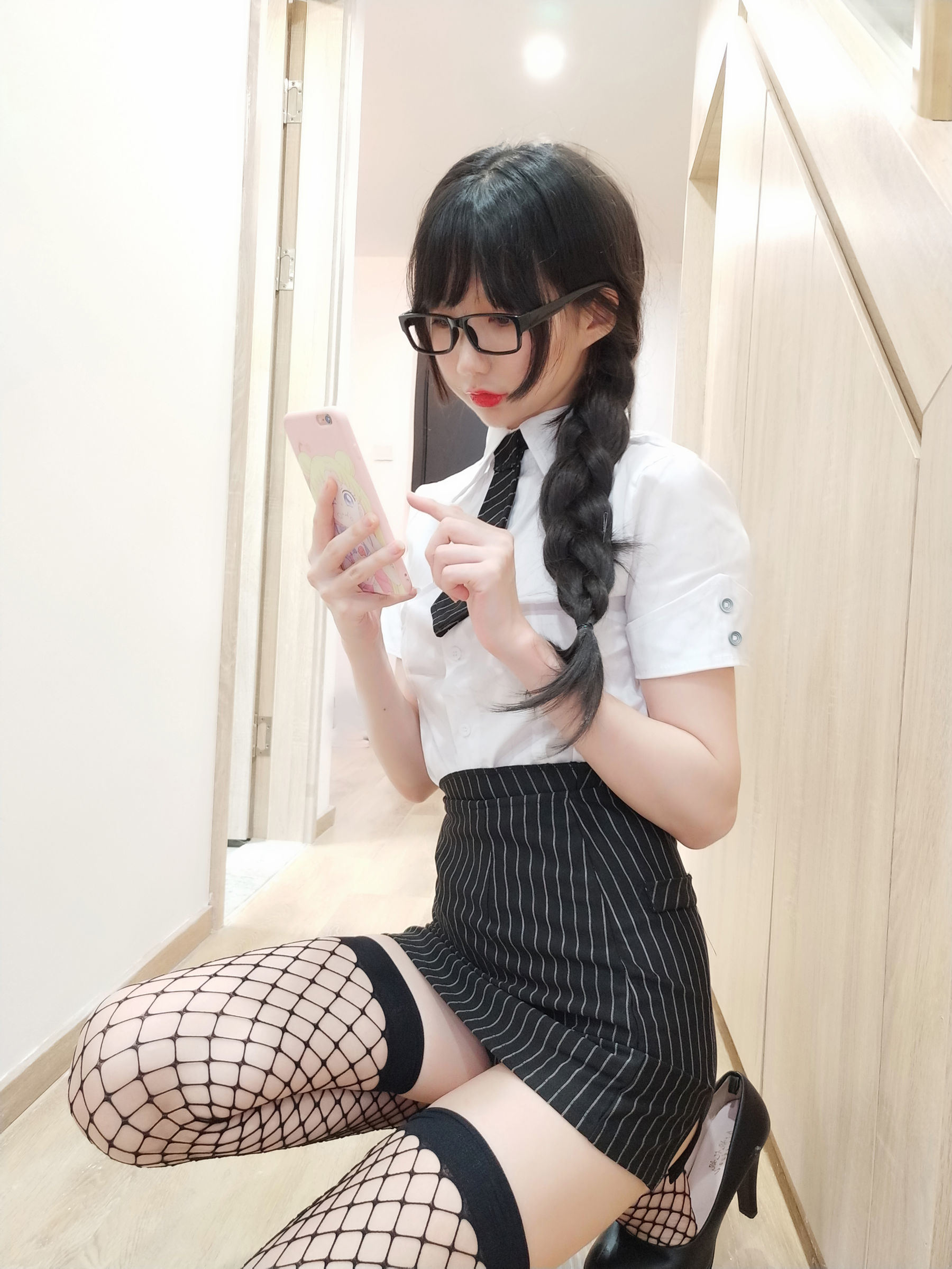 COS Phúc Lợi] NAGISA Yêu Quái Mèo [fantia] - Vớ Lưới Đen OL~~~