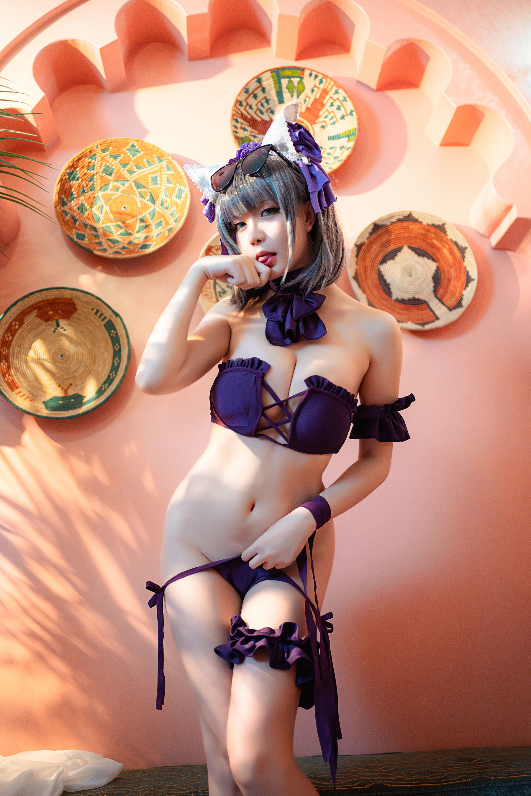COS Welfare] Coser Miss Xing Zhi Chi Chi - R-Maid Cheshire Swimsuit