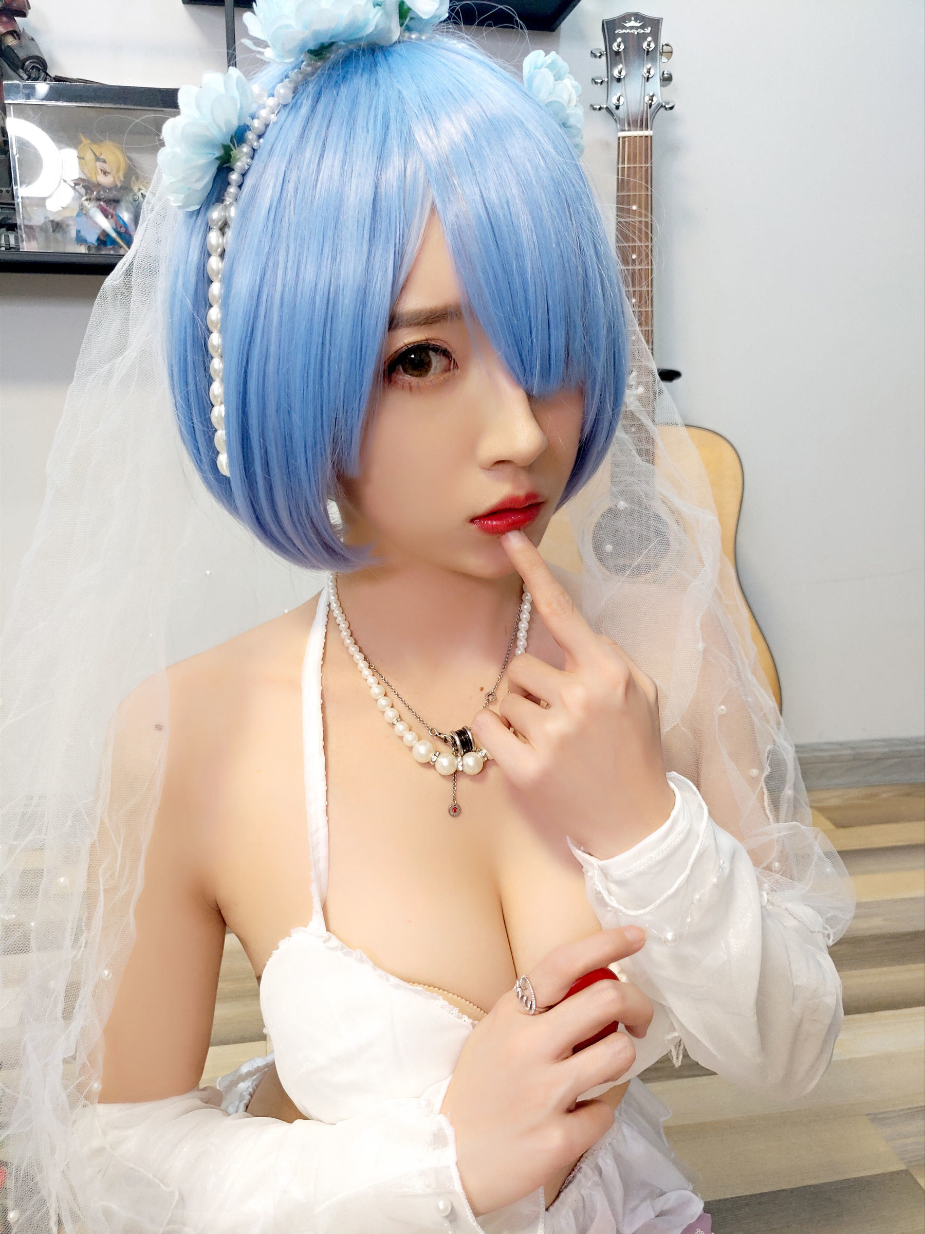 COS福利] 鬥魚主播小女巫露娜 - 雷姆婚紗