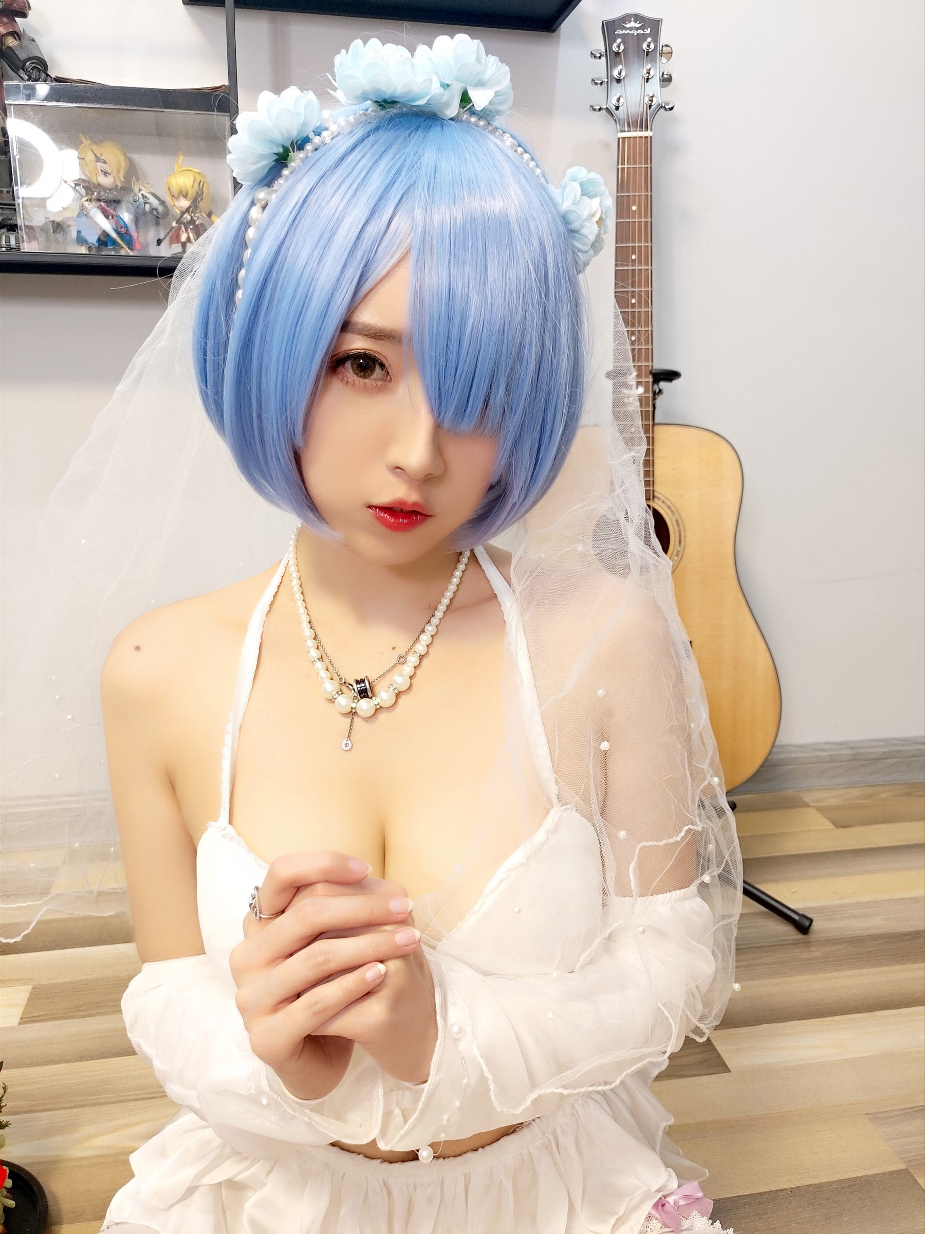 COS福利] 鬥魚主播小女巫露娜 - 雷姆婚紗