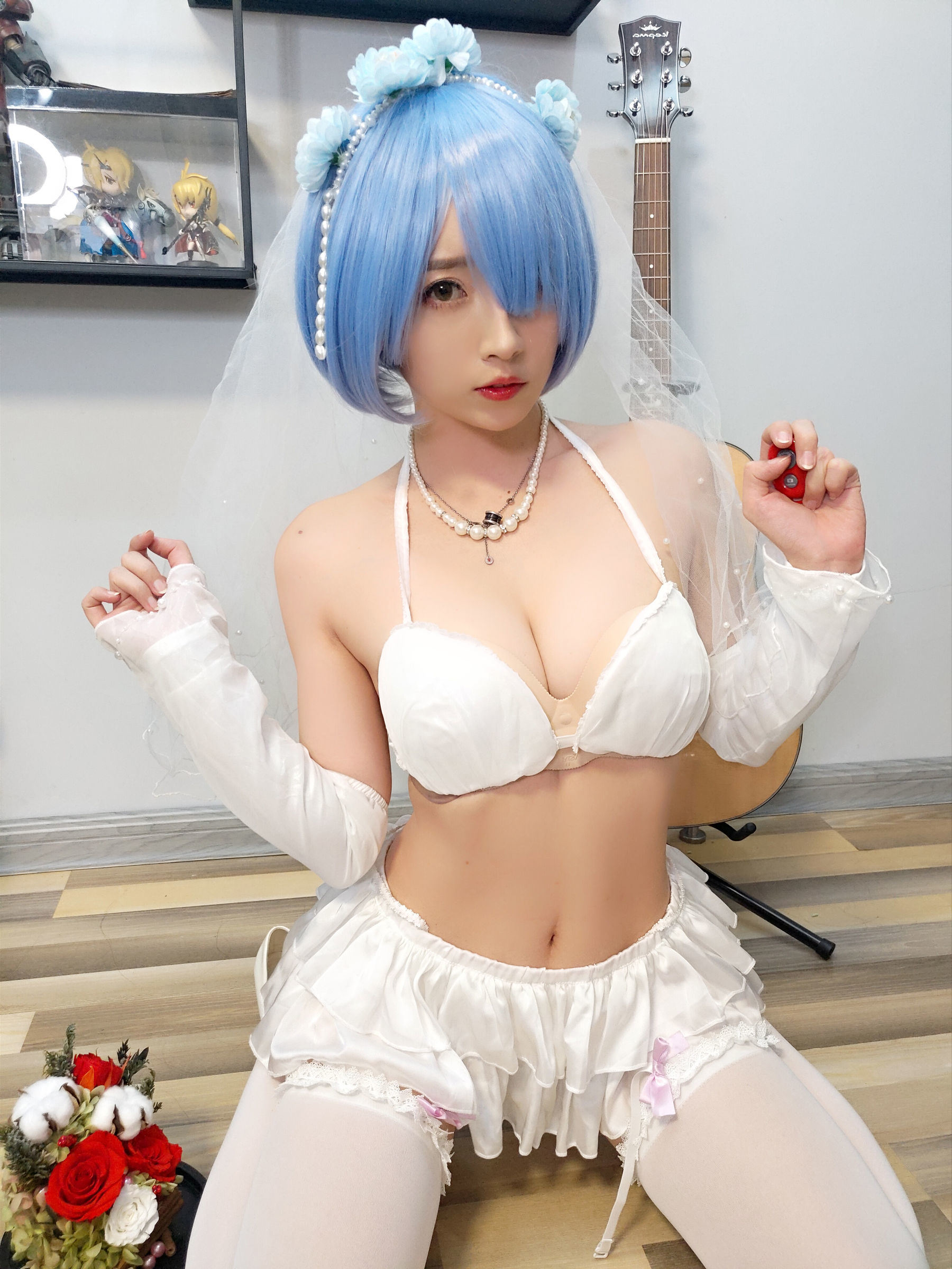 COS福利] 鬥魚主播小女巫露娜 - 雷姆婚紗