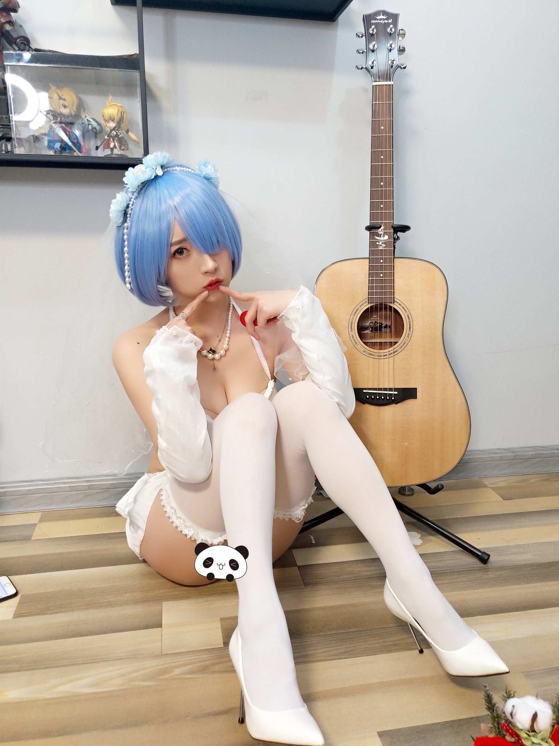 COS福利] 鬥魚主播小女巫露娜 - 雷姆婚紗