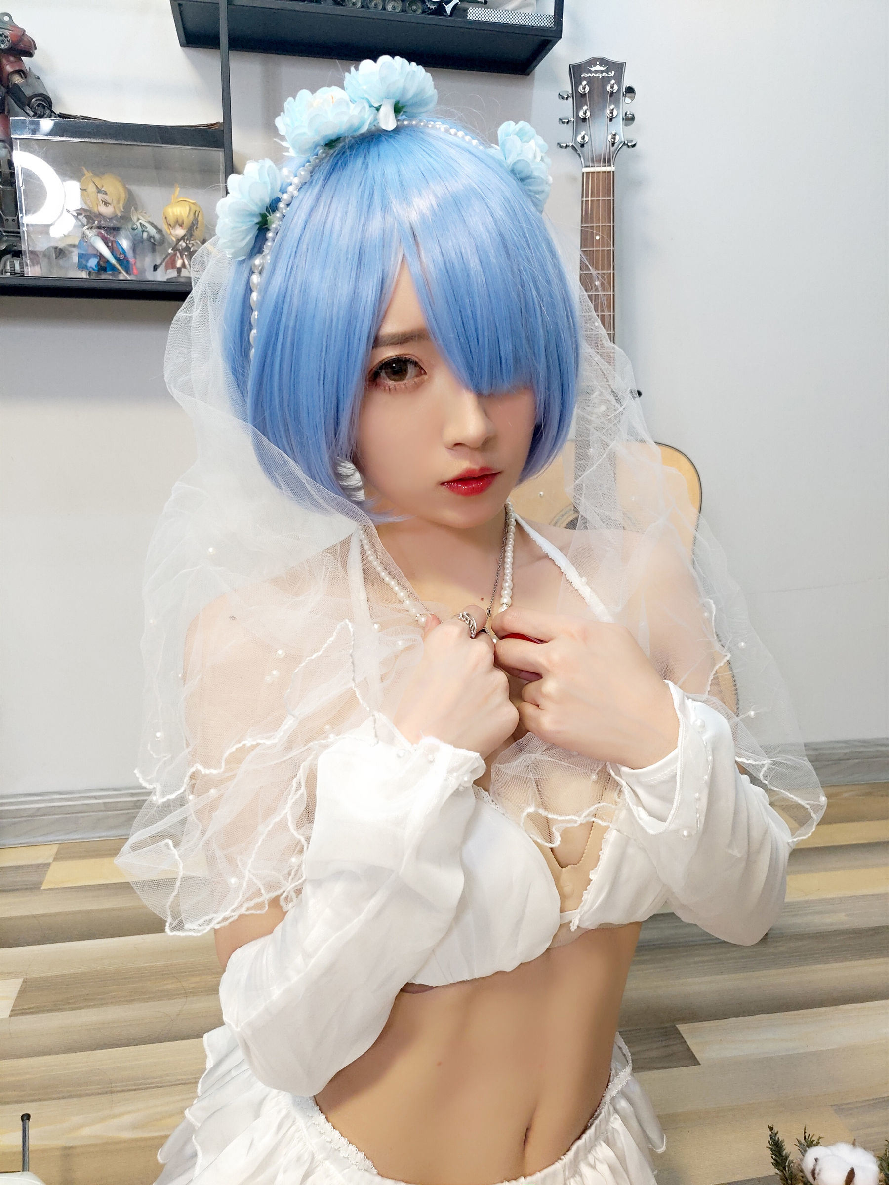 COS福利] 鬥魚主播小女巫露娜 - 雷姆婚紗