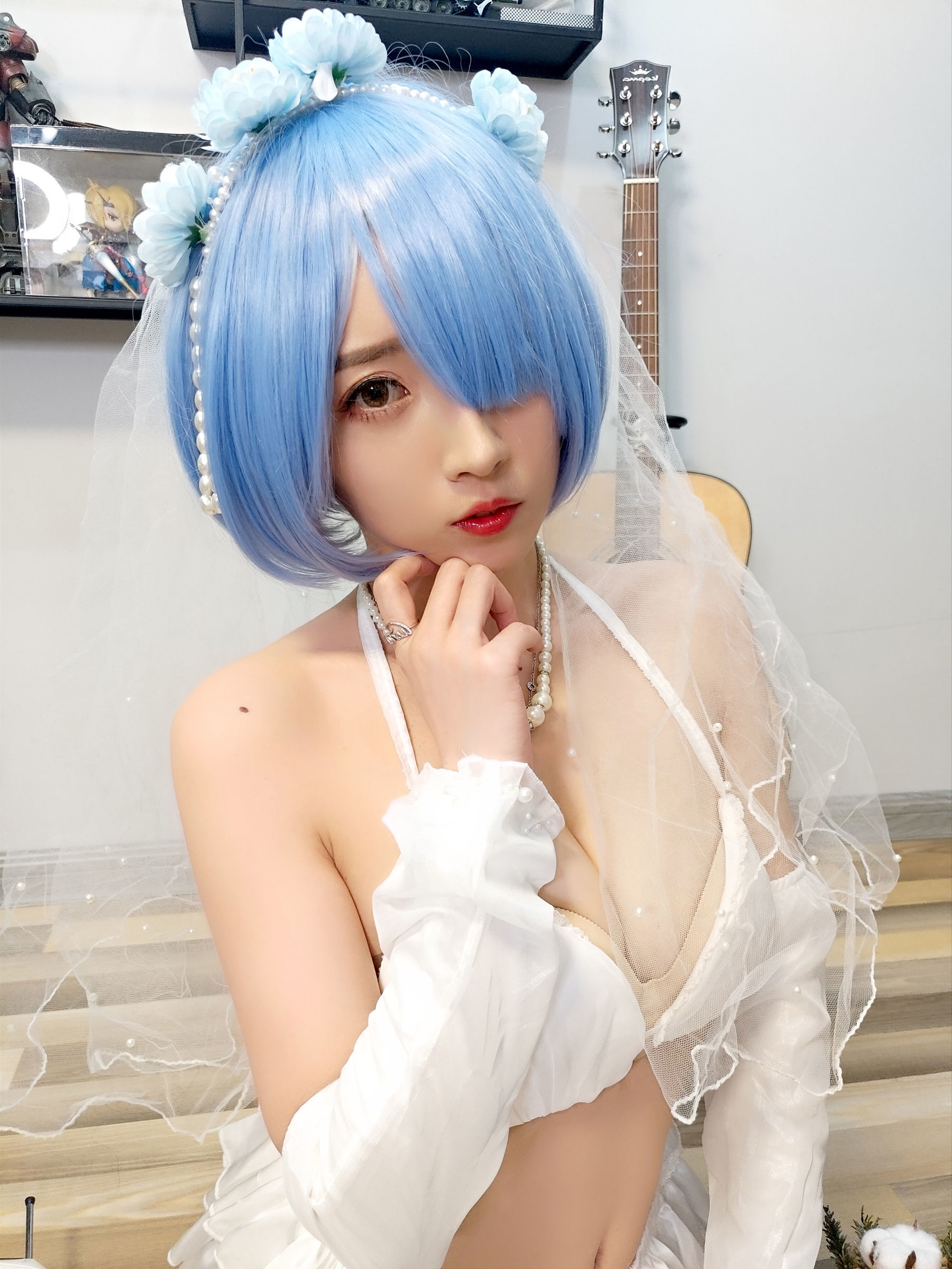 COS福利] 鬥魚主播小女巫露娜 - 雷姆婚紗