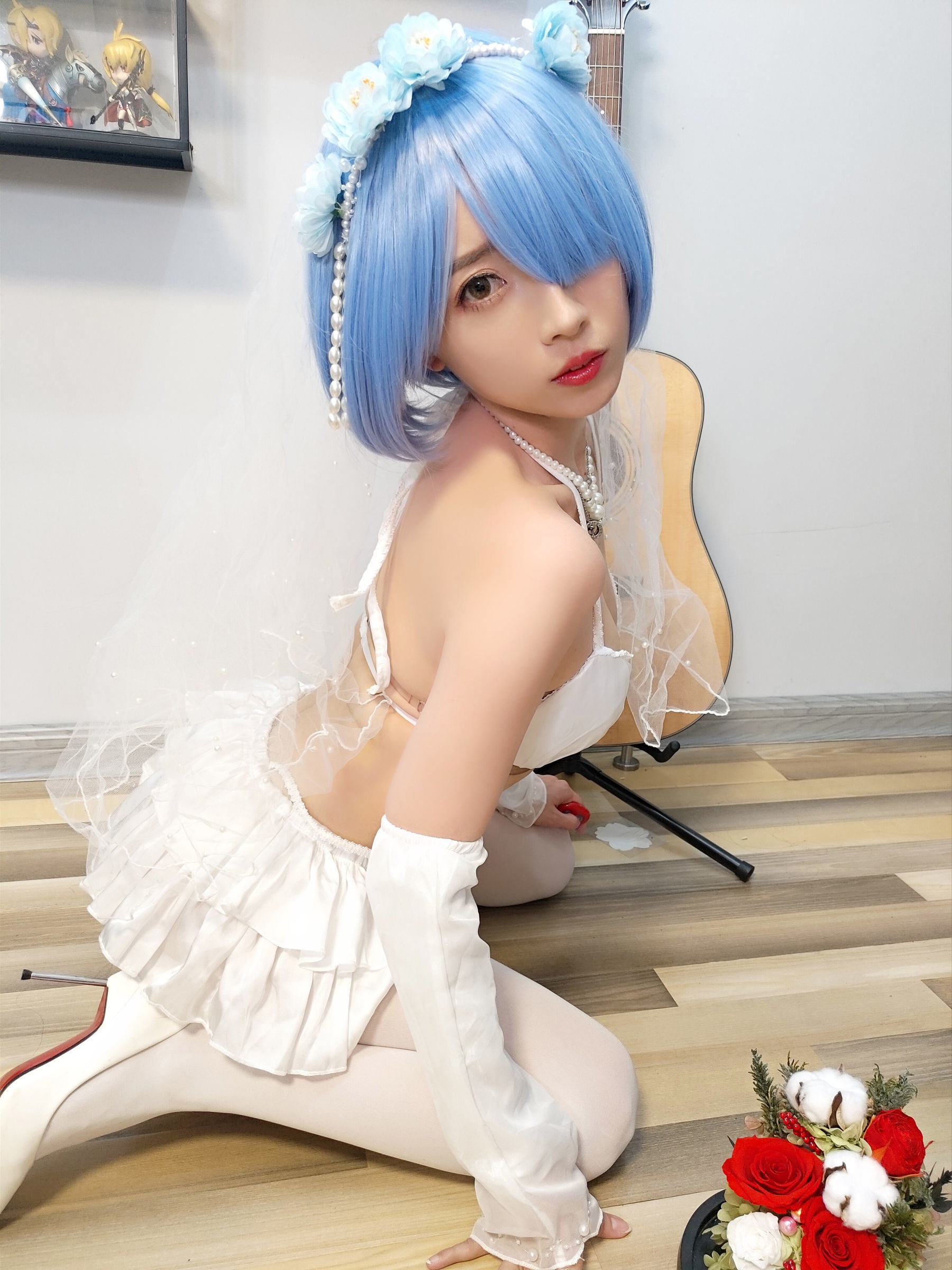 COS福利] 鬥魚主播小女巫露娜 - 雷姆婚紗