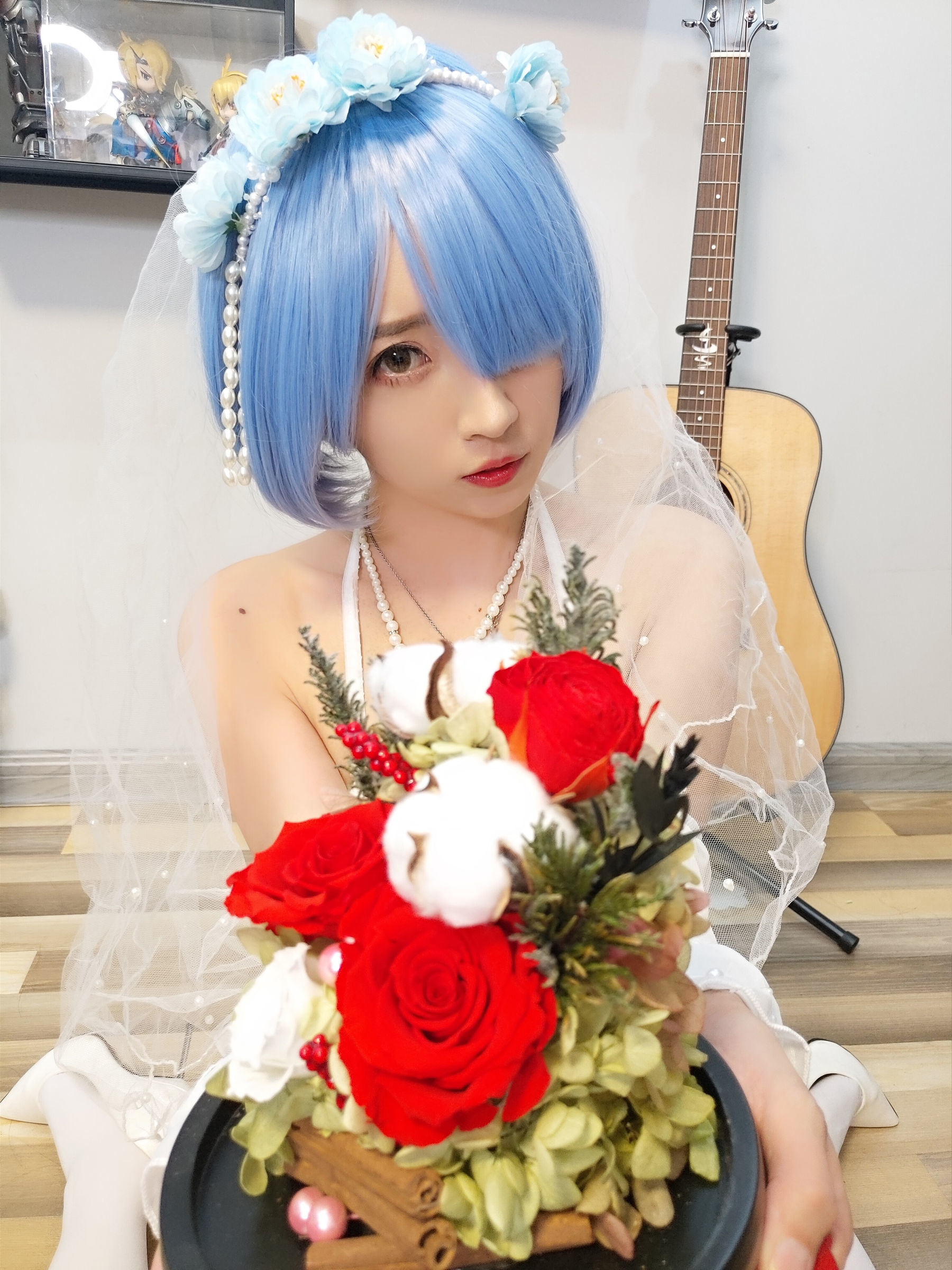 COS Phúc lợi] Streamer Douyu Little Witch Luna - Rem Áo cưới