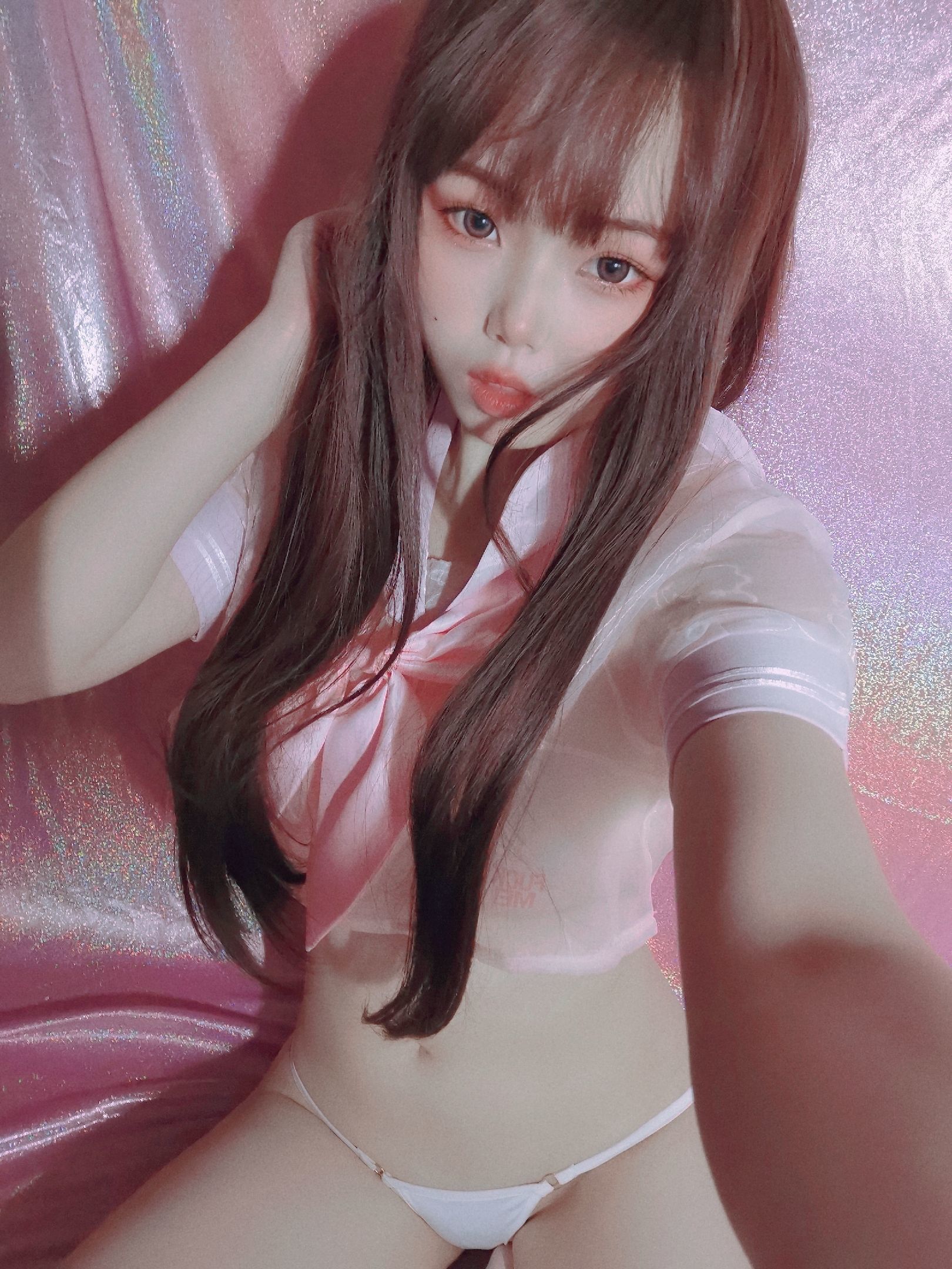 COS福利] 七月喵子 - 粉嫩水手服