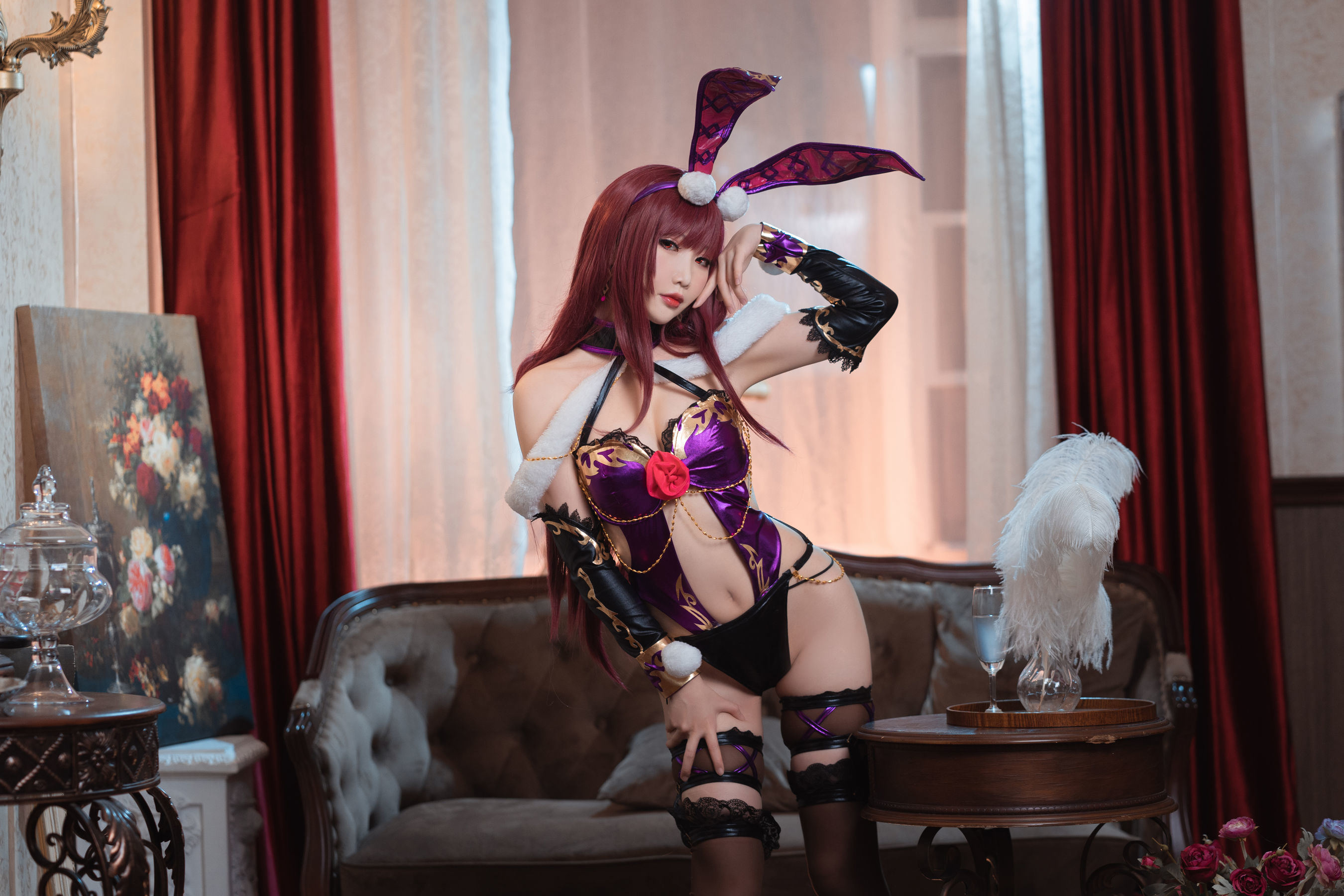 Cosplay Welfare] Cute Popular Cosplayer Mian Bing Xian Er - Scathach Bunny Girl
