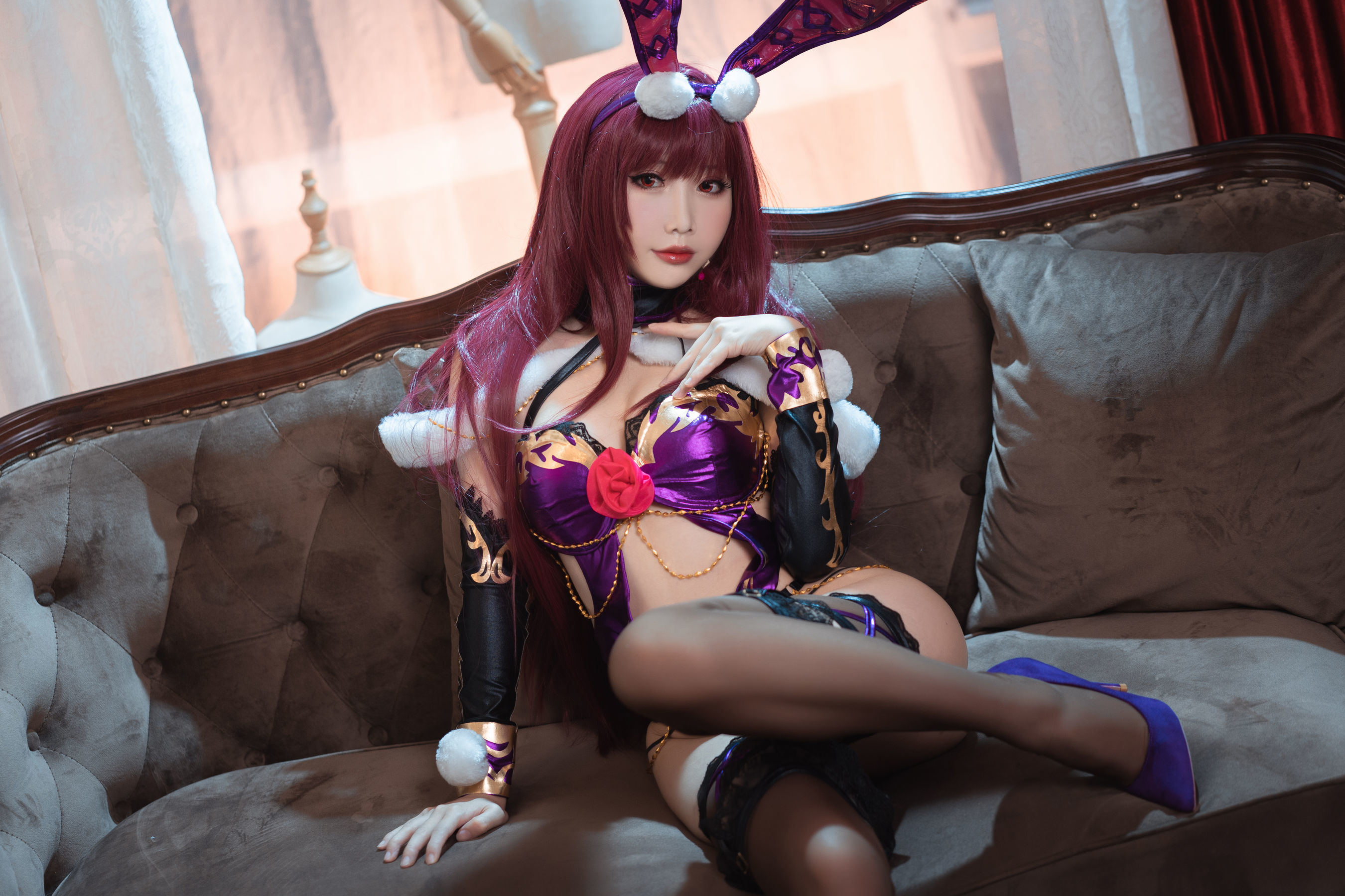 Cosplay Welfare] Cute Popular Cosplayer Mian Bing Xian Er - Scathach Bunny Girl