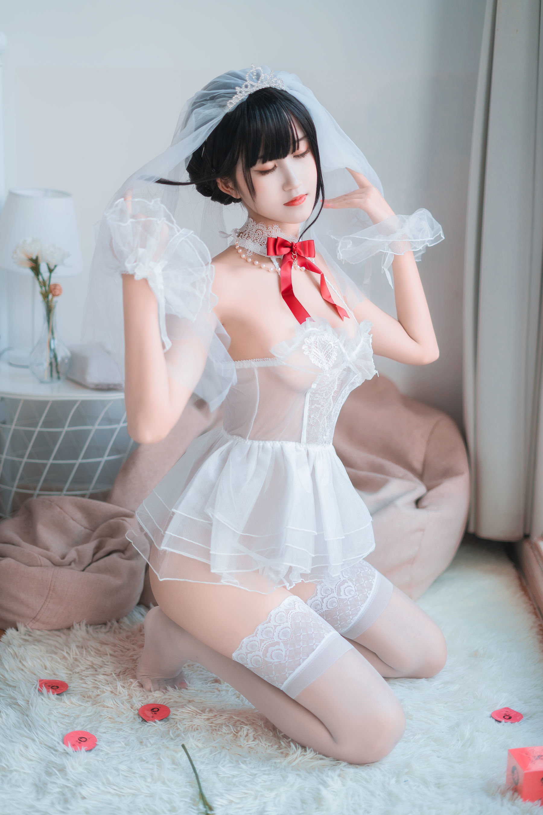 COS福利] 微博妹子三度_69 - 婚紗孔雀翎