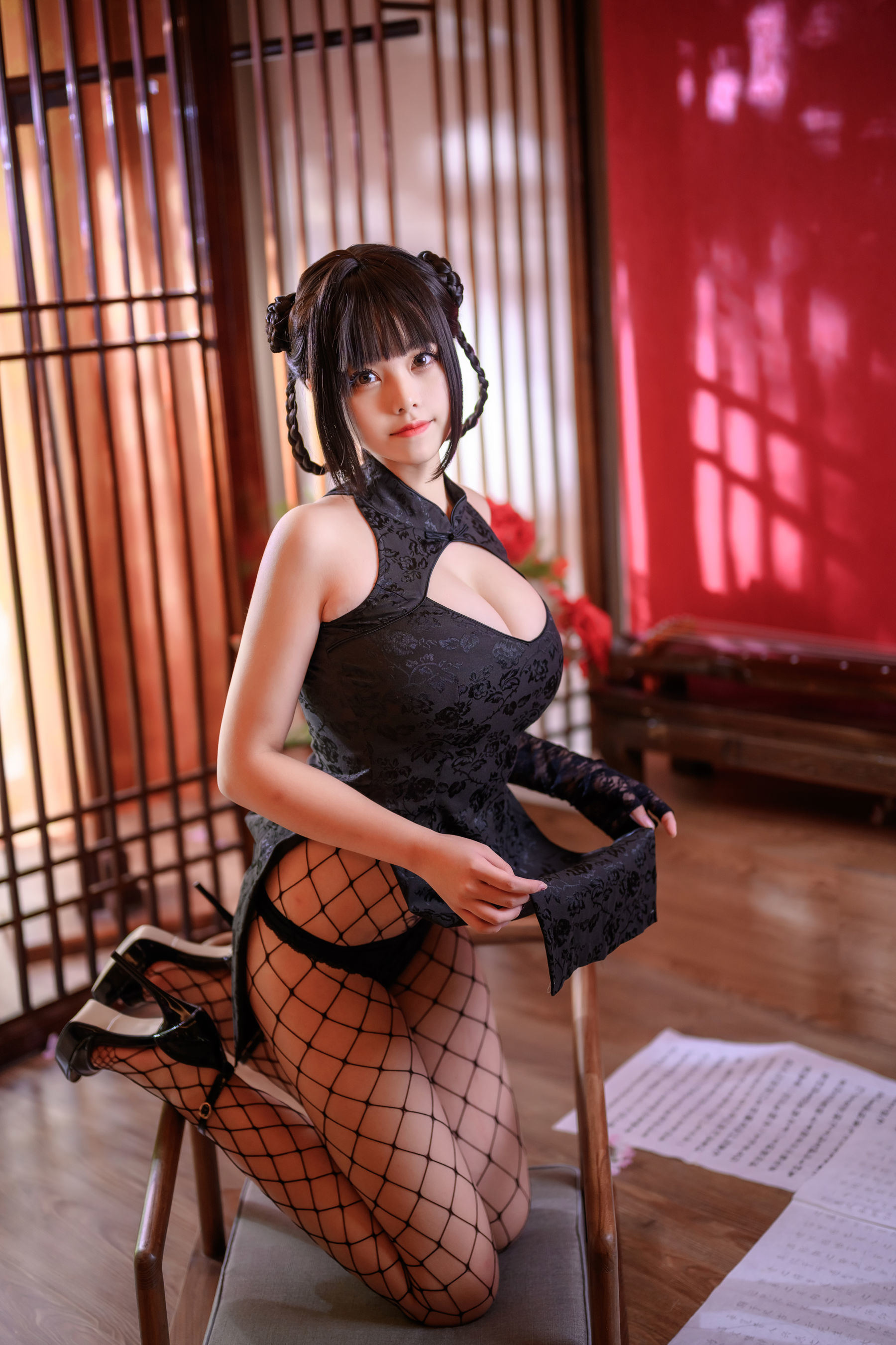 COS福利] 萌系小姐姐蜜汁貓裘 - 魔女旗袍