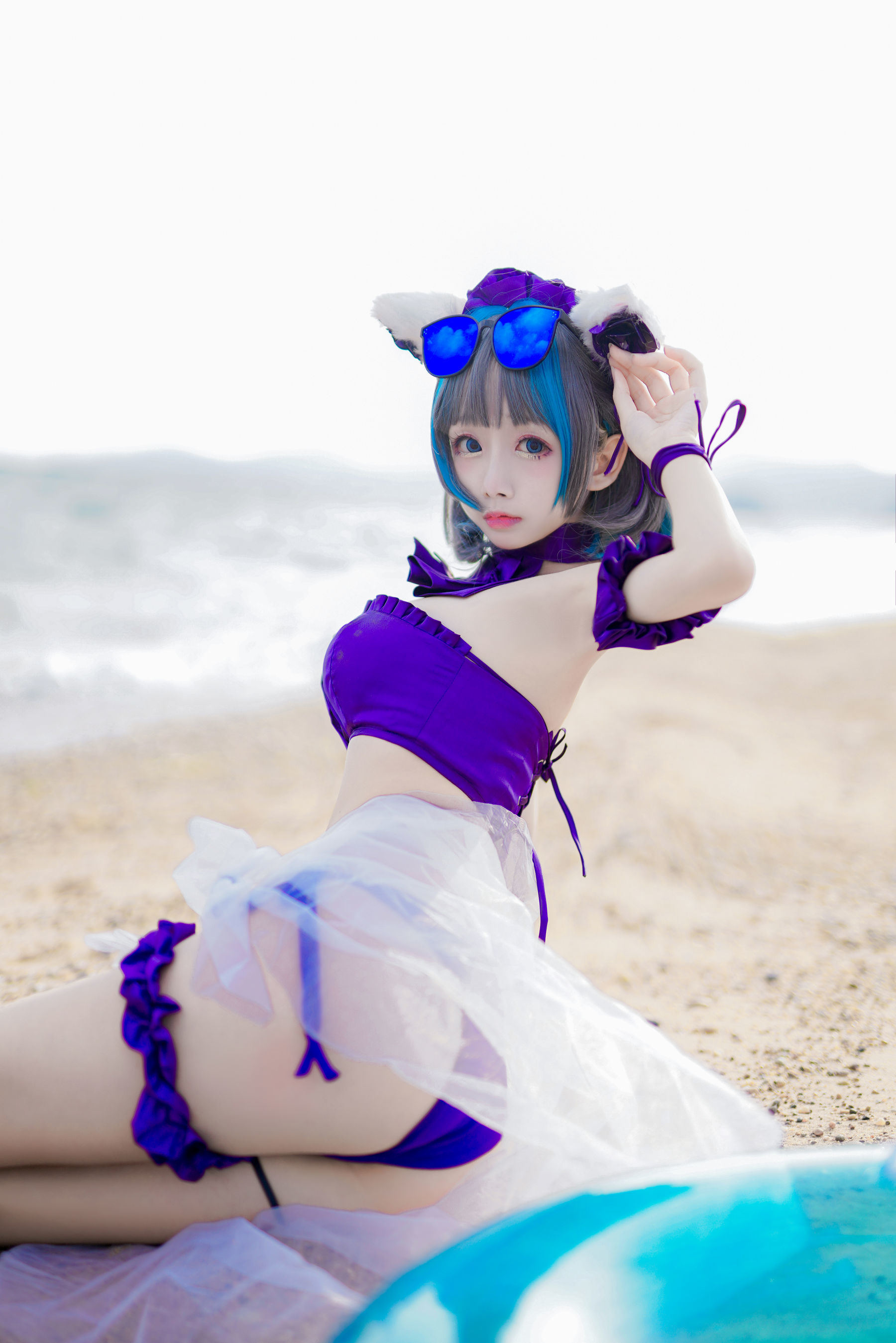 COS Phúc lợi] Cosplay Nhật Nãi Giao - Mèo Cheshire Đồ bơi