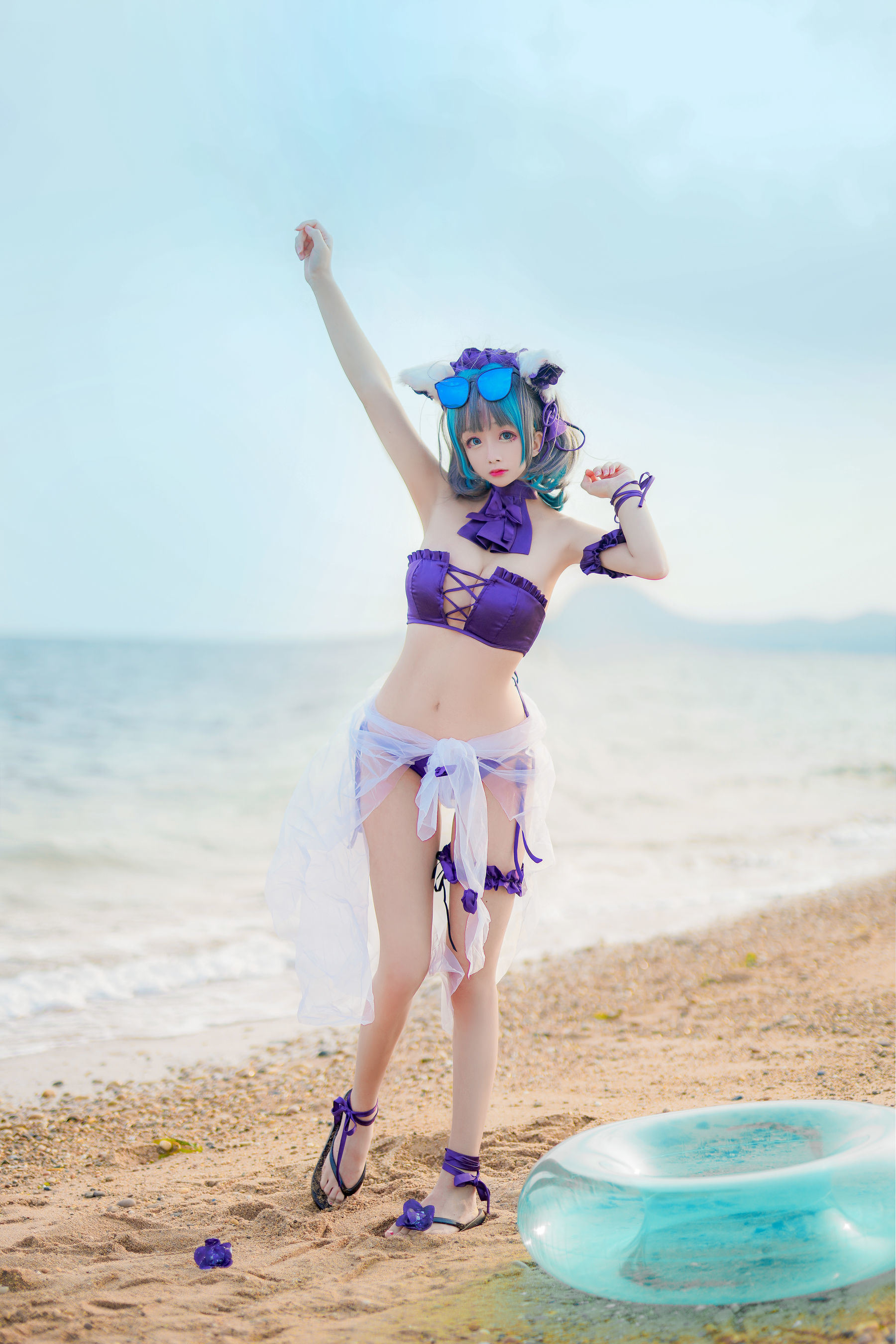 COS福利] Cosplay日奈嬌 - 柴郡貓泳裝
