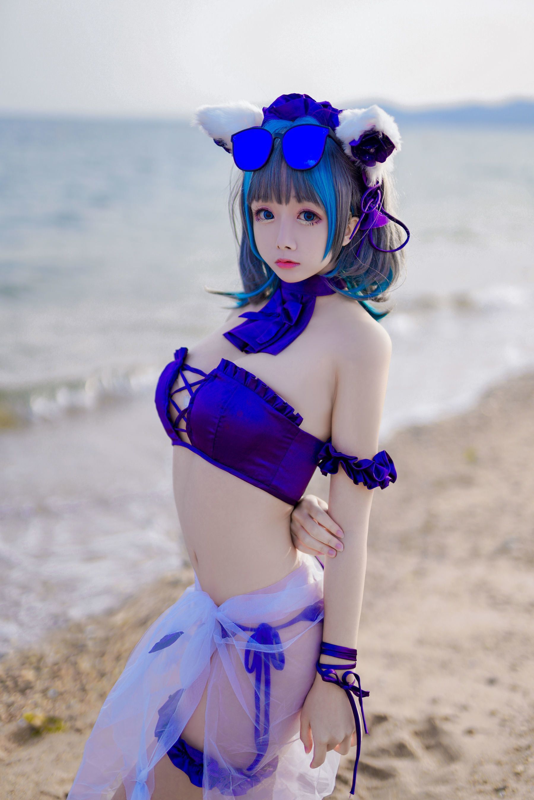 COS福利] Cosplay日奈嬌 - 柴郡貓泳裝