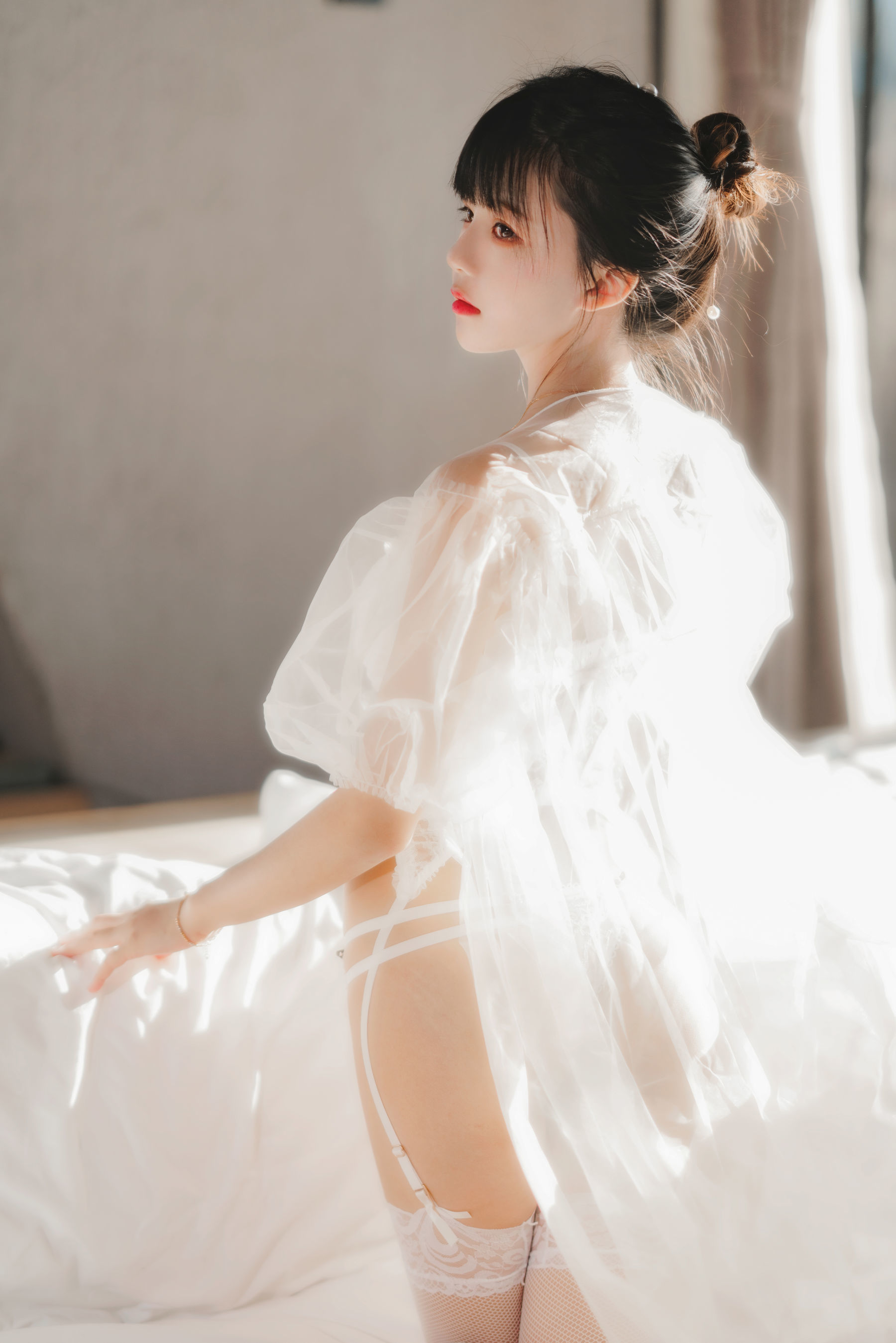 COS福利] 櫻桃喵 - 白紗糖02