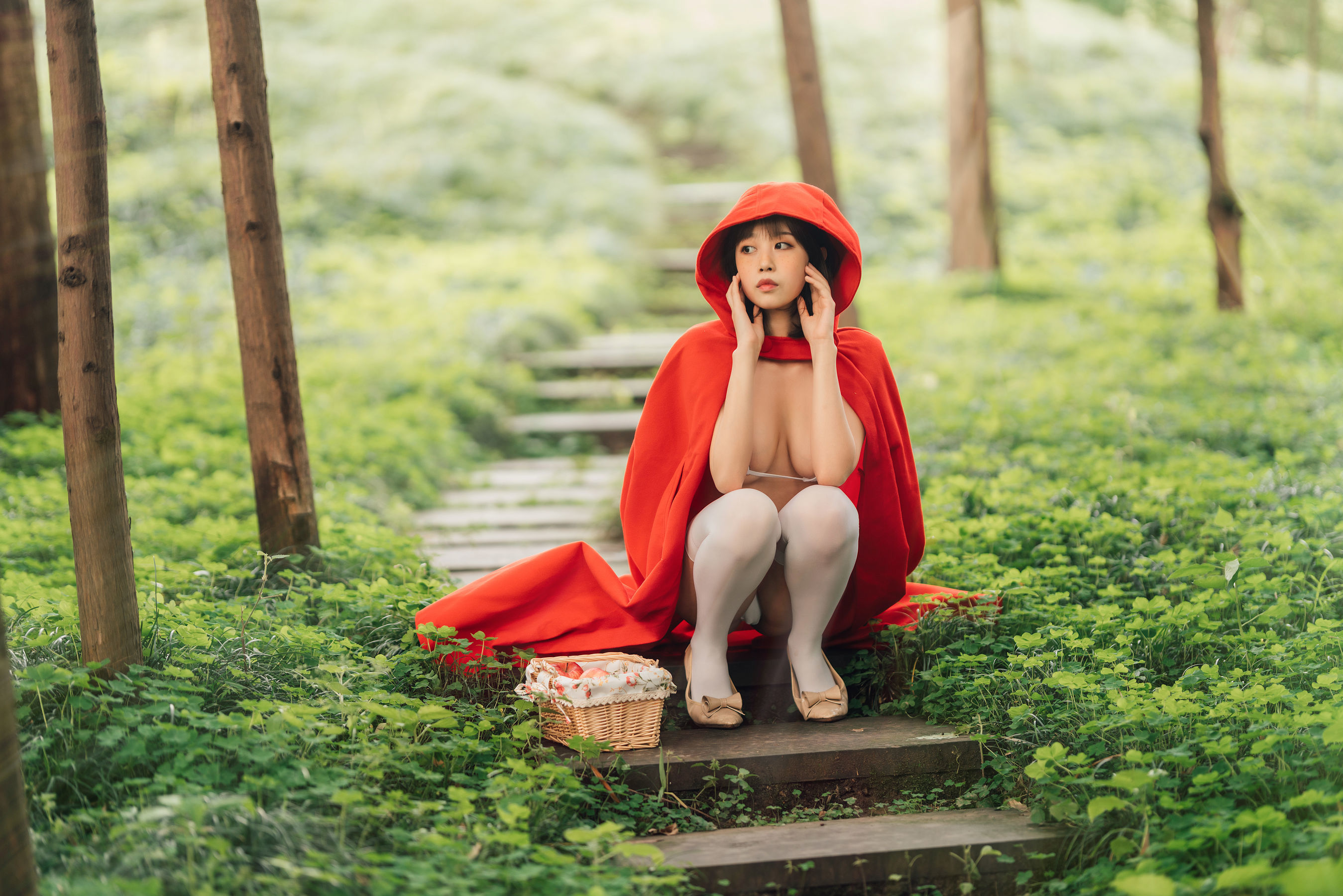 COS福利] 萌妹奈汐醬nice - 大紅帽
