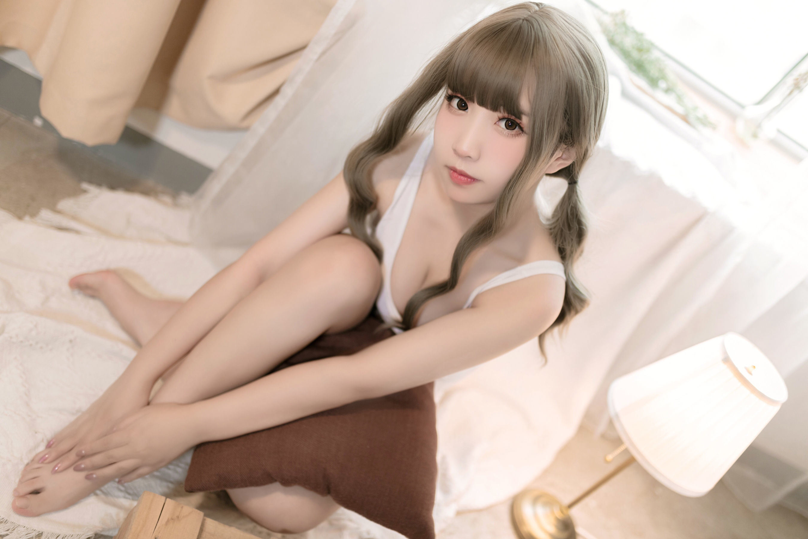 Cosplay Benefits] Anime Blogger Nekota Seina Nana - White School Swimsuit