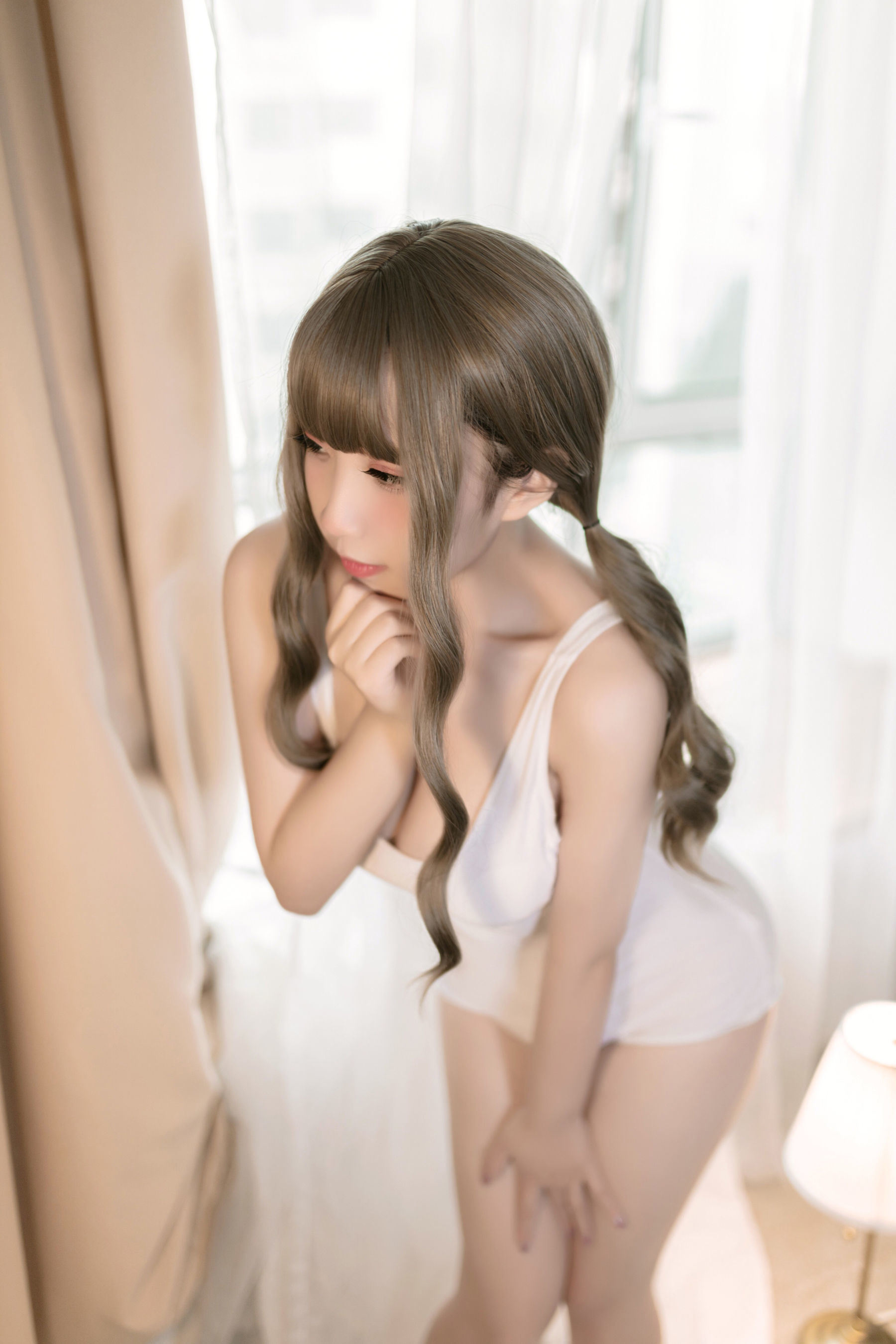 Cosplay Benefits] Anime Blogger Nekota Seina Nana - White School Swimsuit