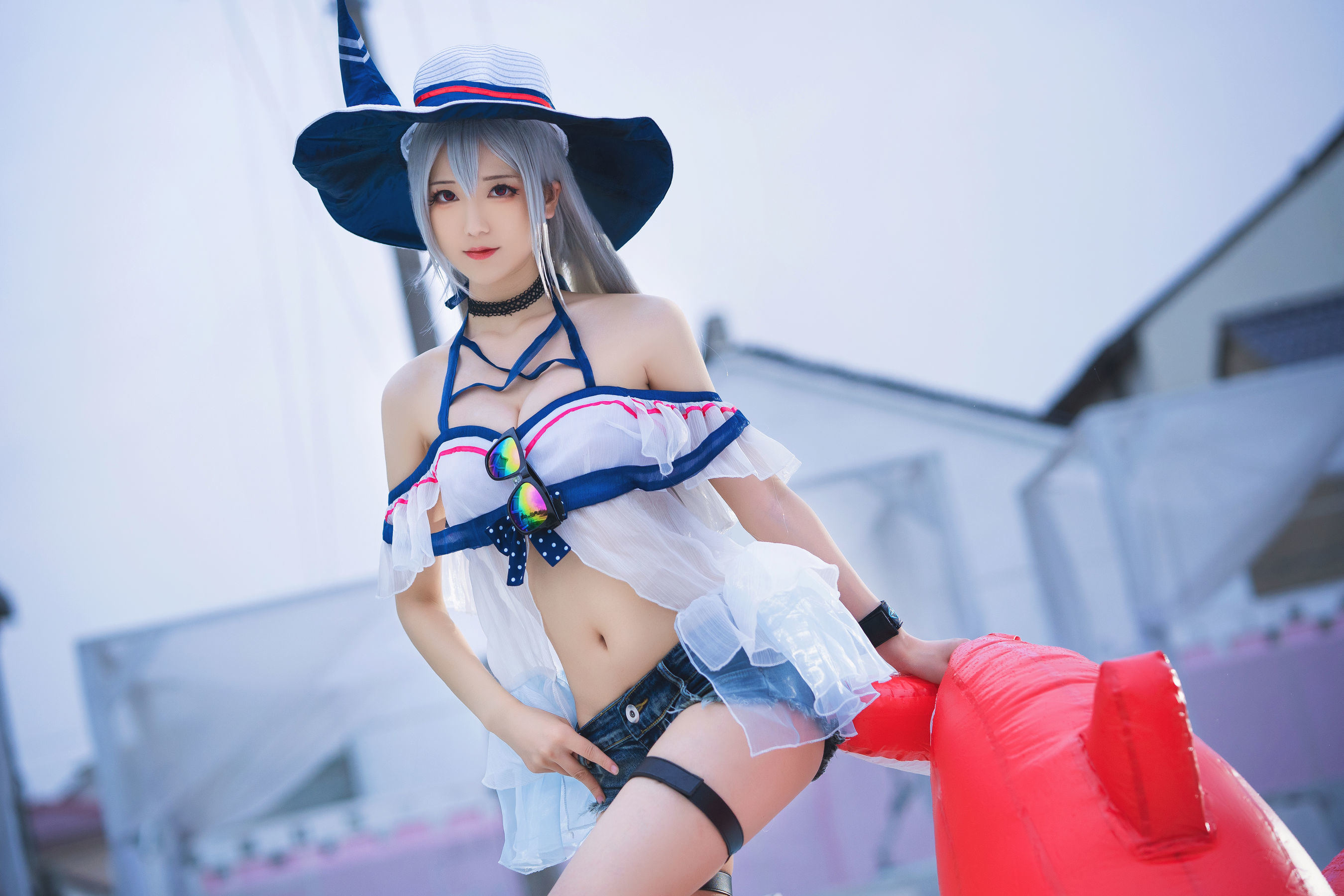 COS福利] 小姐姐彌音音ww - 明日方舟 斯卡蒂泳裝