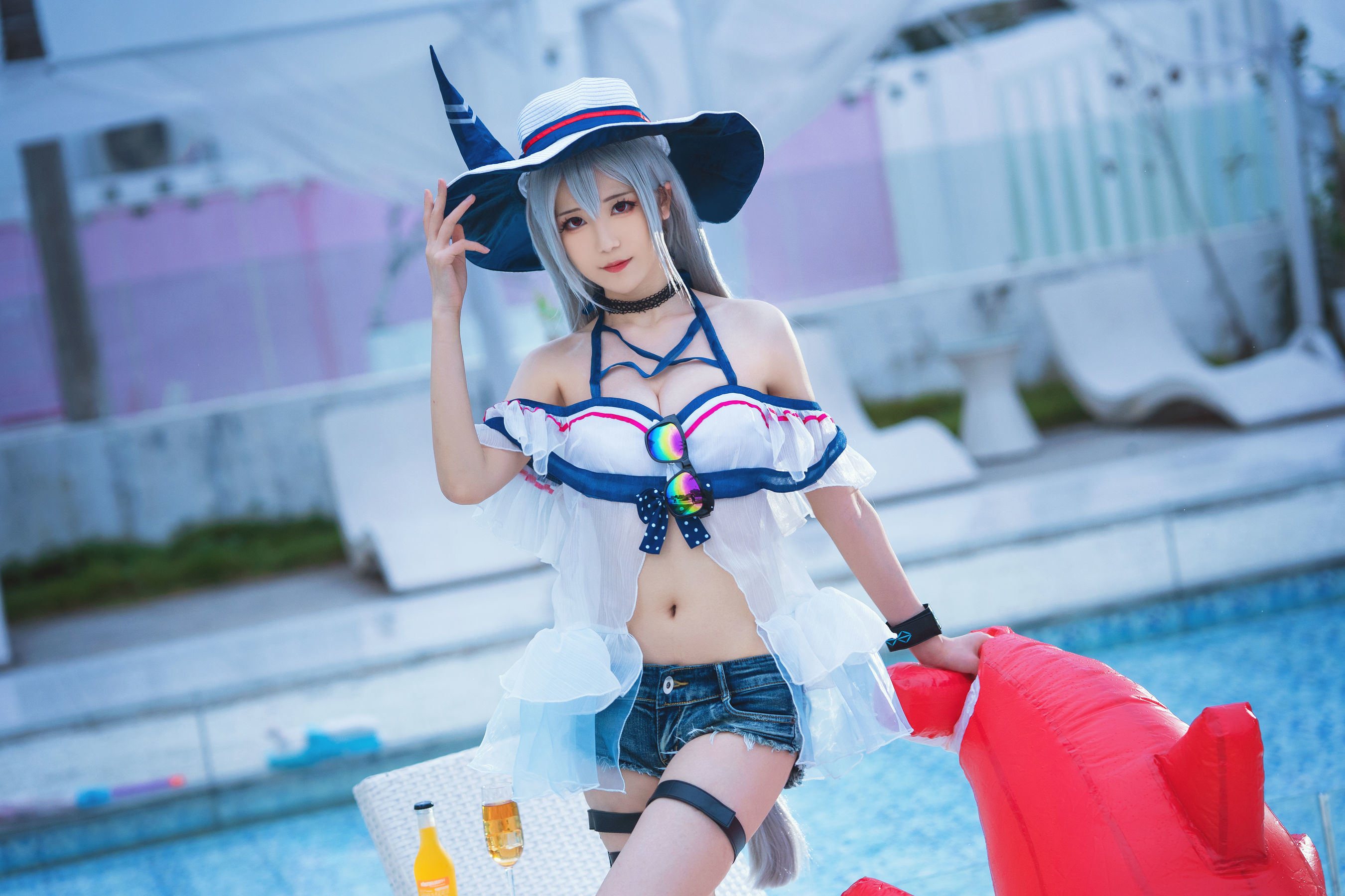 COS福利] 小姐姐彌音音ww - 明日方舟 斯卡蒂泳裝