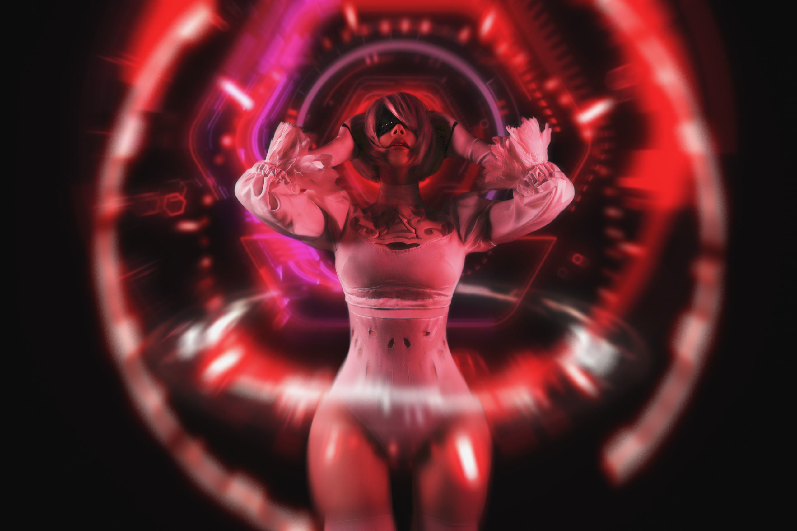 COS福利] 外國美女SayaTheFox - 2B 白色連衣裙