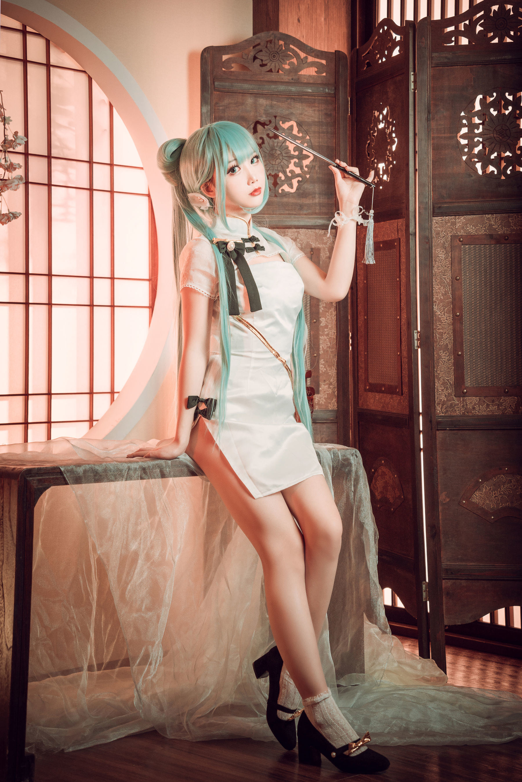 Cosplay Welfare] Cute Popular Cosplayer Mian Bing Xian Er - Hatsune Qipao