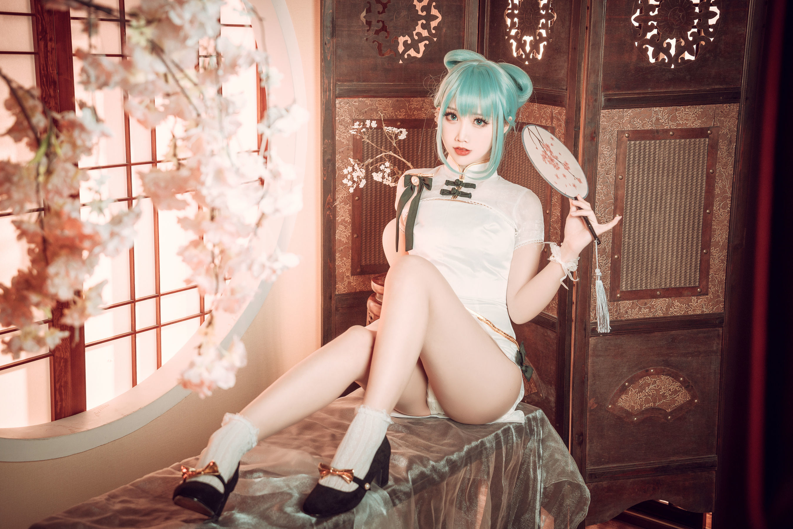 COS福利] 可愛人氣Coser麵餅仙兒 - 初音旗袍