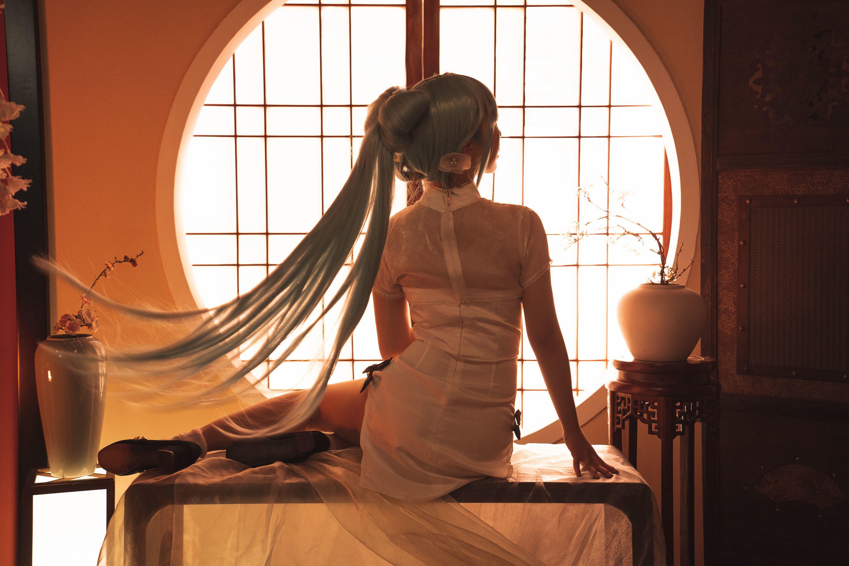 COS福利] 可愛人氣Coser麵餅仙兒 - 初音旗袍