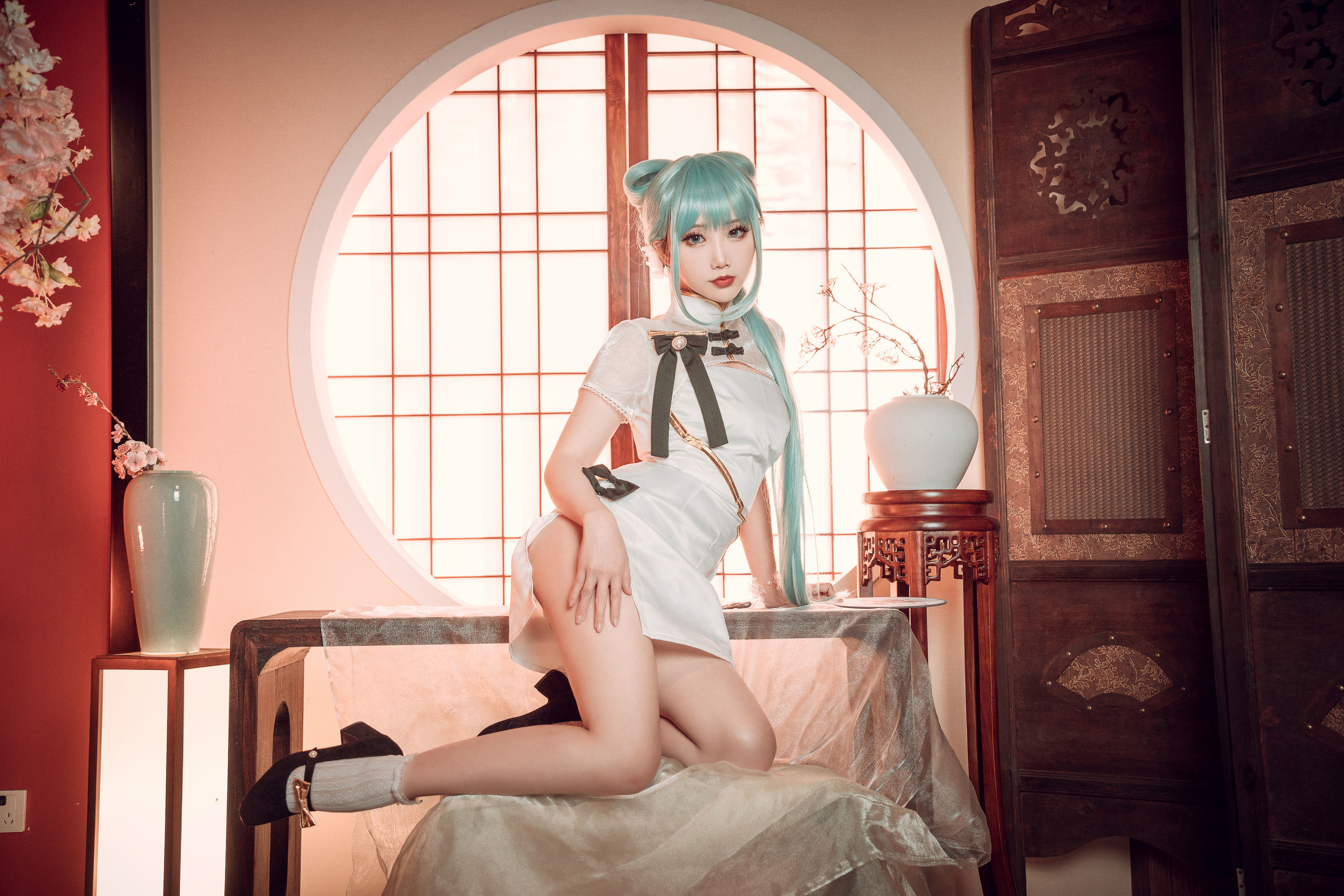 COS福利] 可愛人氣Coser麵餅仙兒 - 初音旗袍