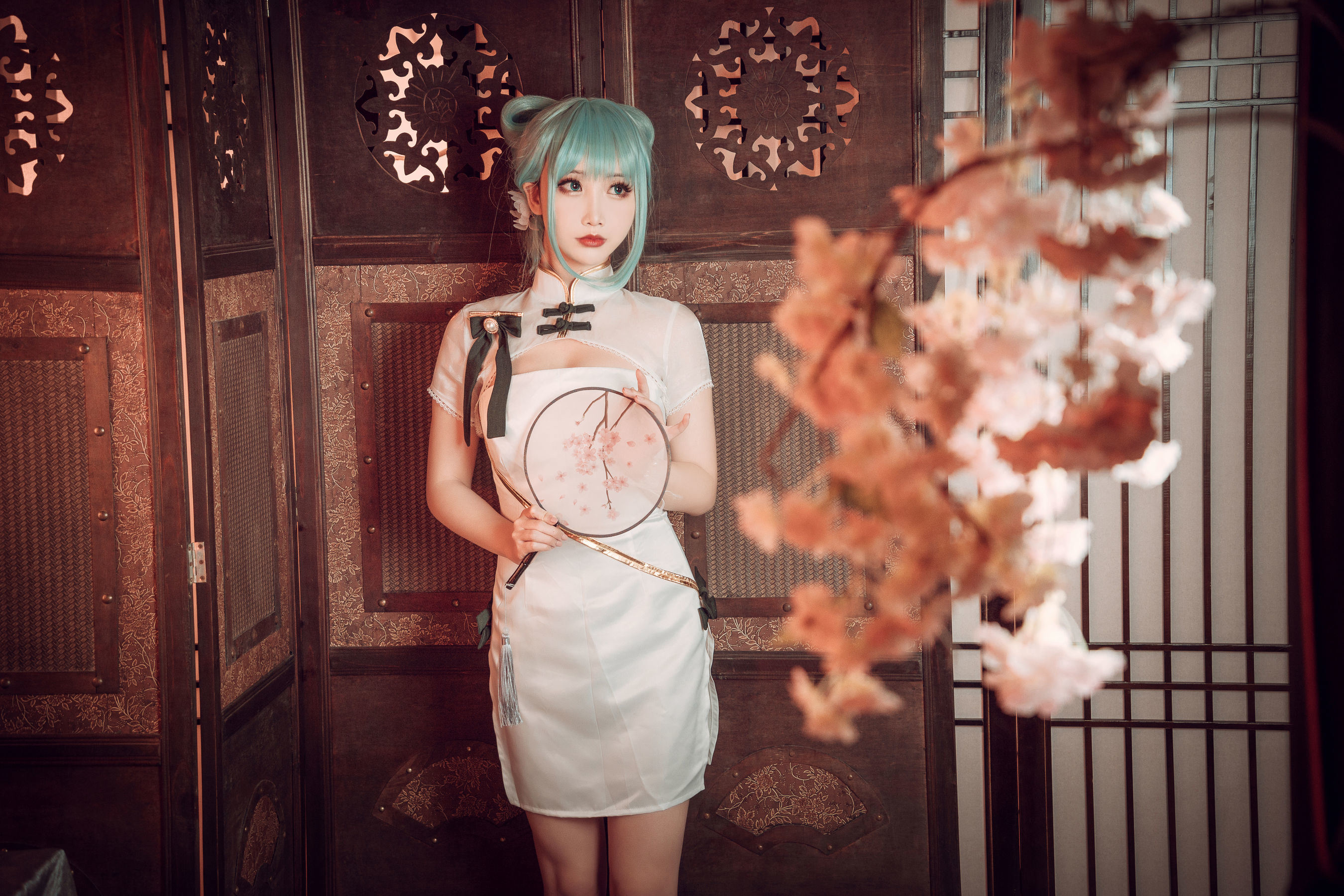 COS福利] 可愛人氣Coser麵餅仙兒 - 初音旗袍