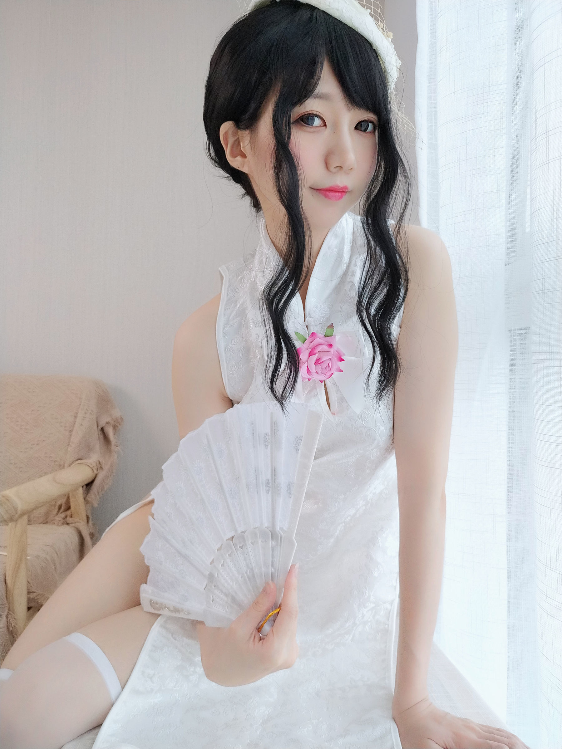 COS福利] 渚魔物喵[fantia] - 純白的旗袍