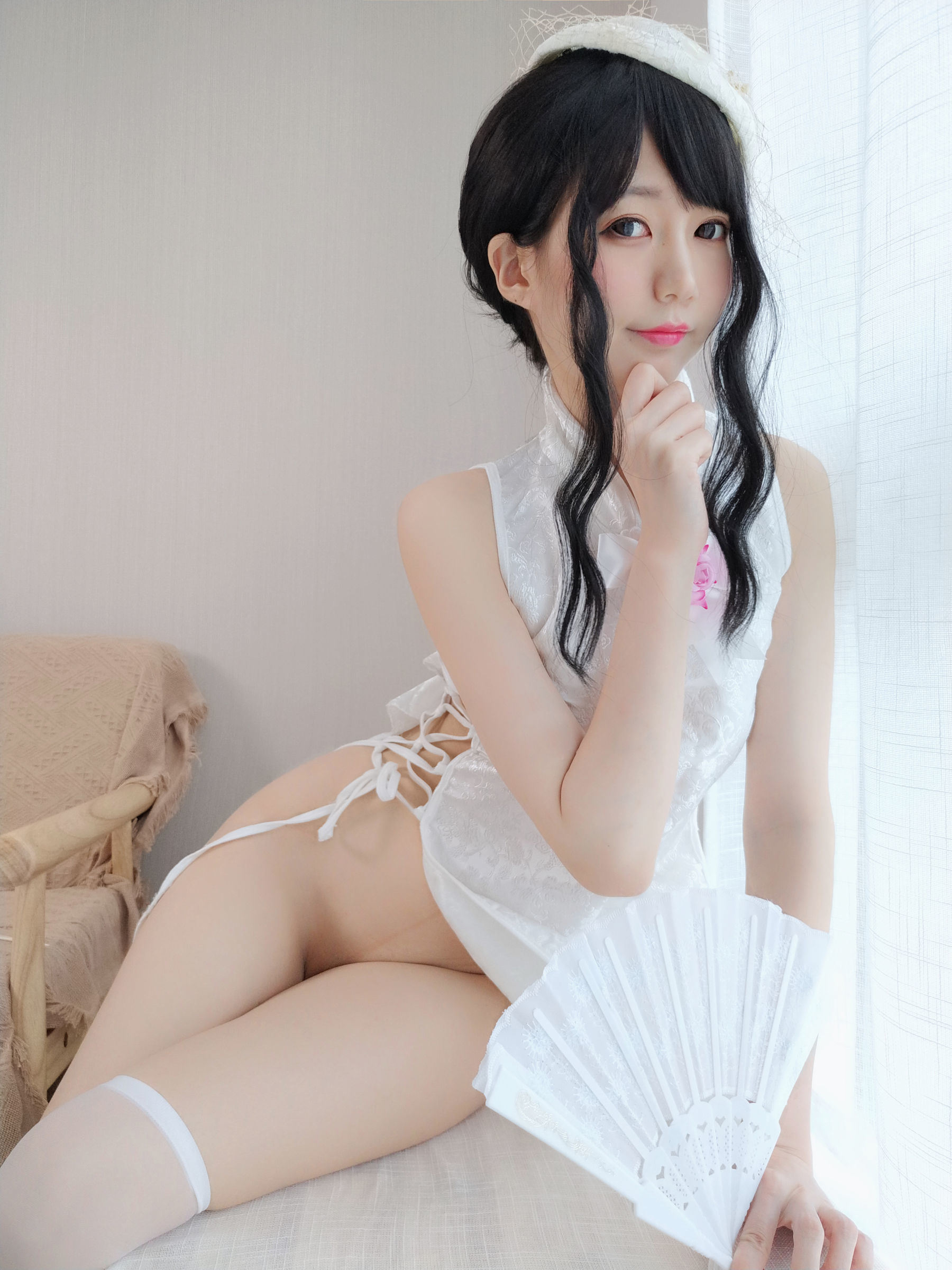 COS福利] 渚魔物喵[fantia] - 純白的旗袍
