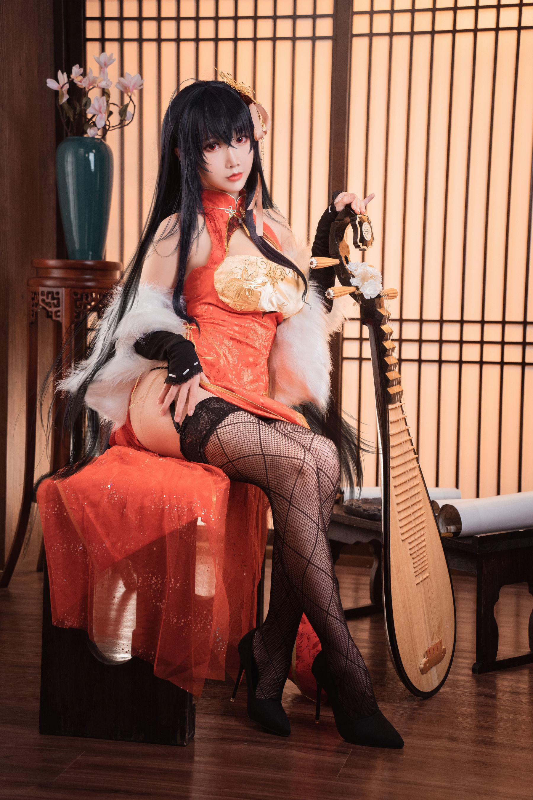 COS Welfare] Cute Popular Coser Mian Bing Xian Er - Da Feng Qipao