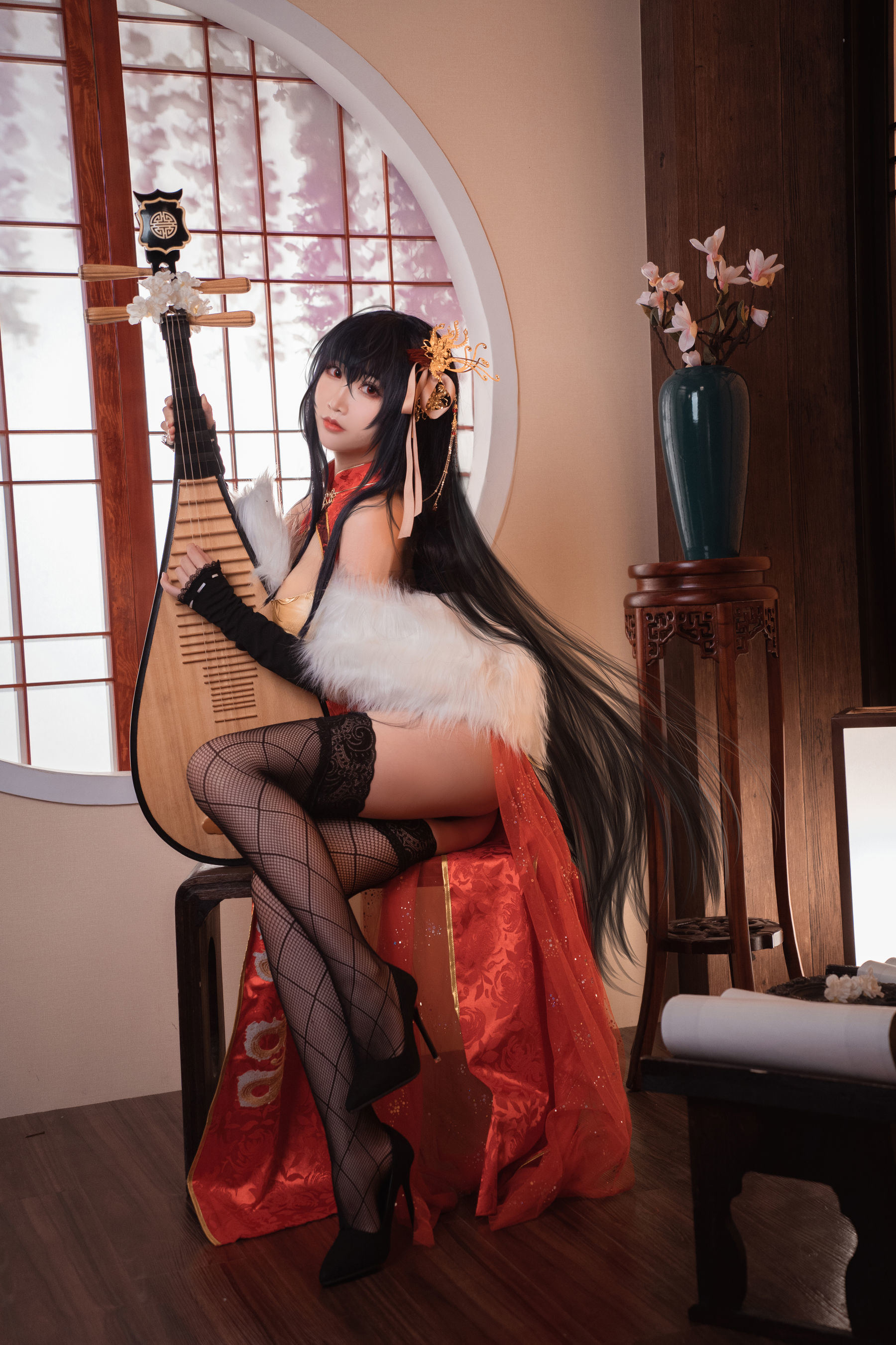 COS Welfare] Cute Popular Coser Mian Bing Xian Er - Da Feng Qipao