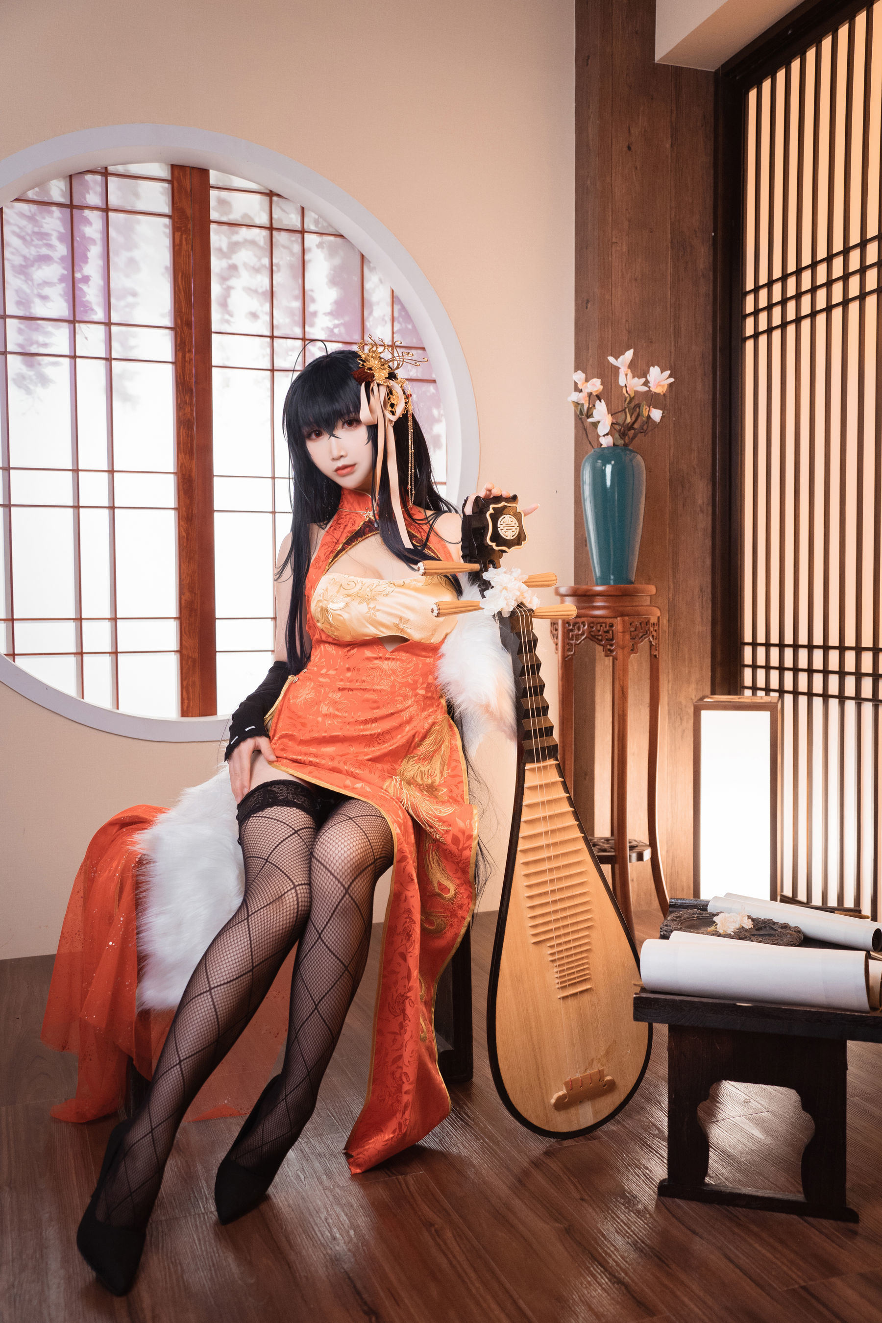 COS Welfare] Cute Popular Coser Mian Bing Xian Er - Da Feng Qipao