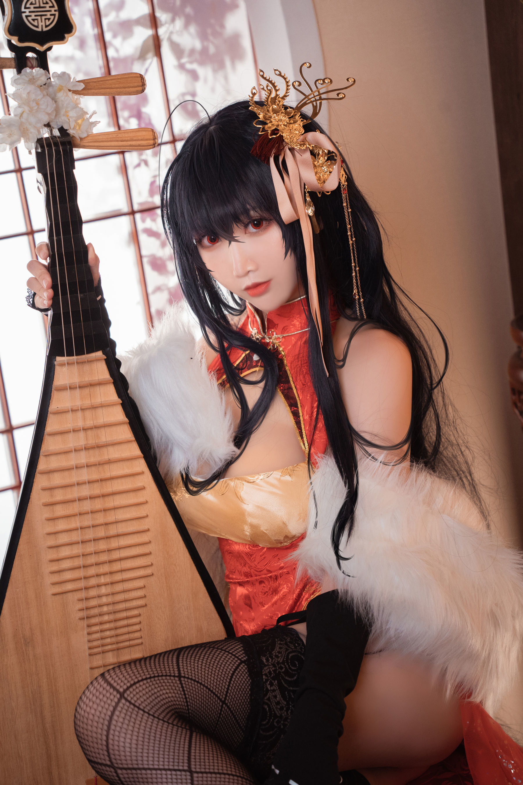 COS Welfare] Cute Popular Coser Mian Bing Xian Er - Da Feng Qipao