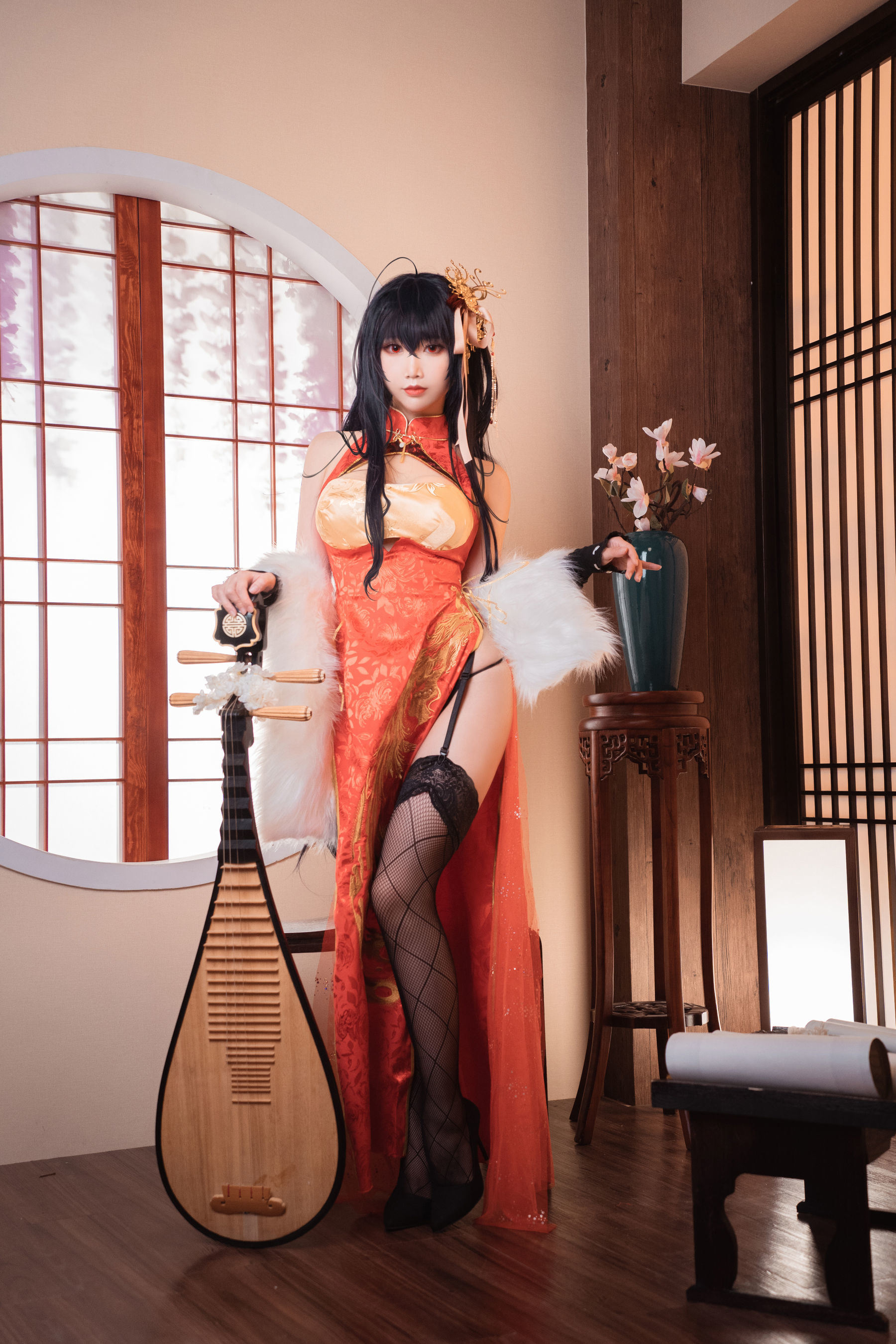COS Welfare] Cute Popular Coser Mian Bing Xian Er - Da Feng Qipao