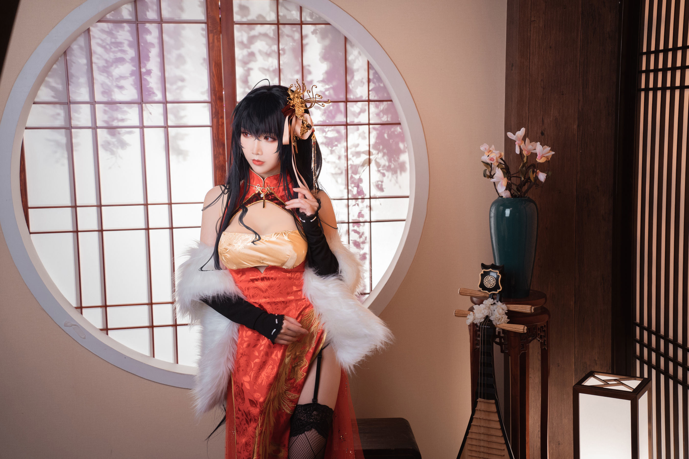 COS Welfare] Cute Popular Coser Mian Bing Xian Er - Da Feng Qipao