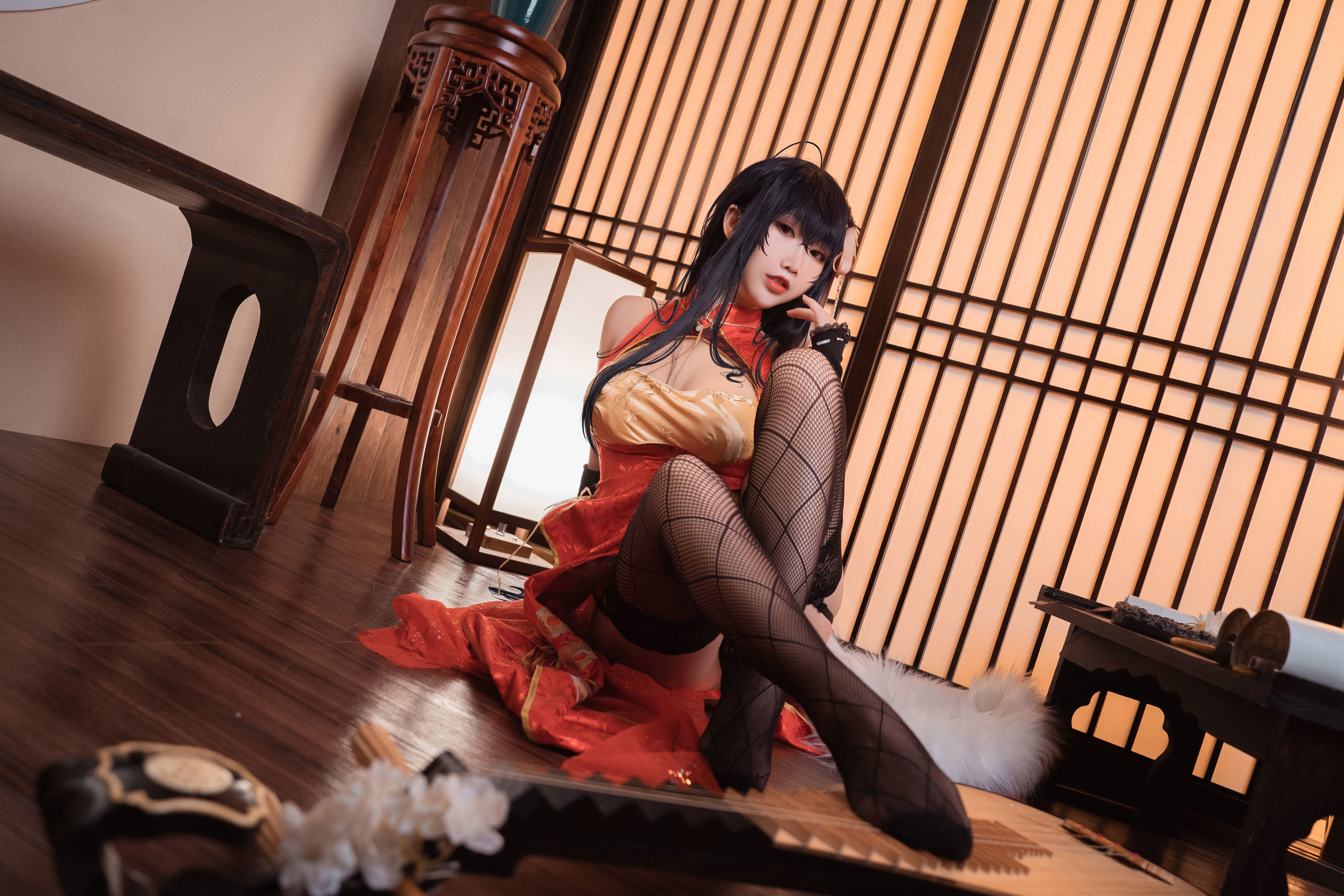 COS Welfare] Cute Popular Coser Mian Bing Xian Er - Da Feng Qipao