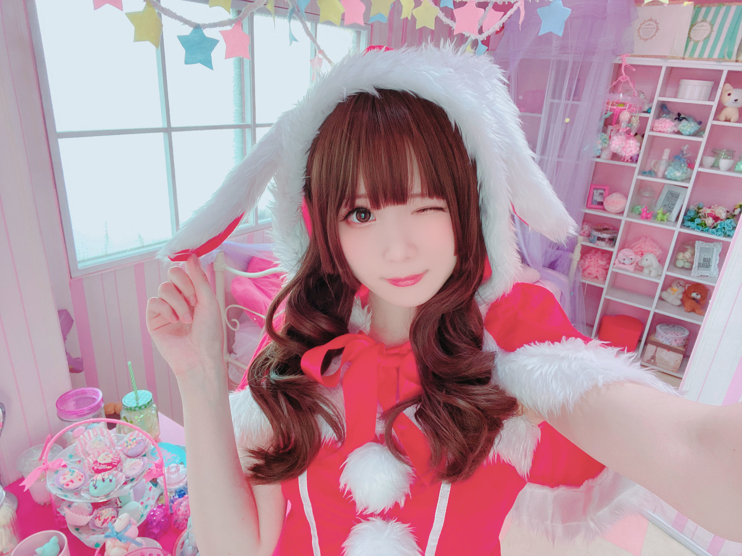 COS Phúc Lợi] Cô gái Weibo Sương Nguyệt Shimo - Thỏ Giáng Sinh