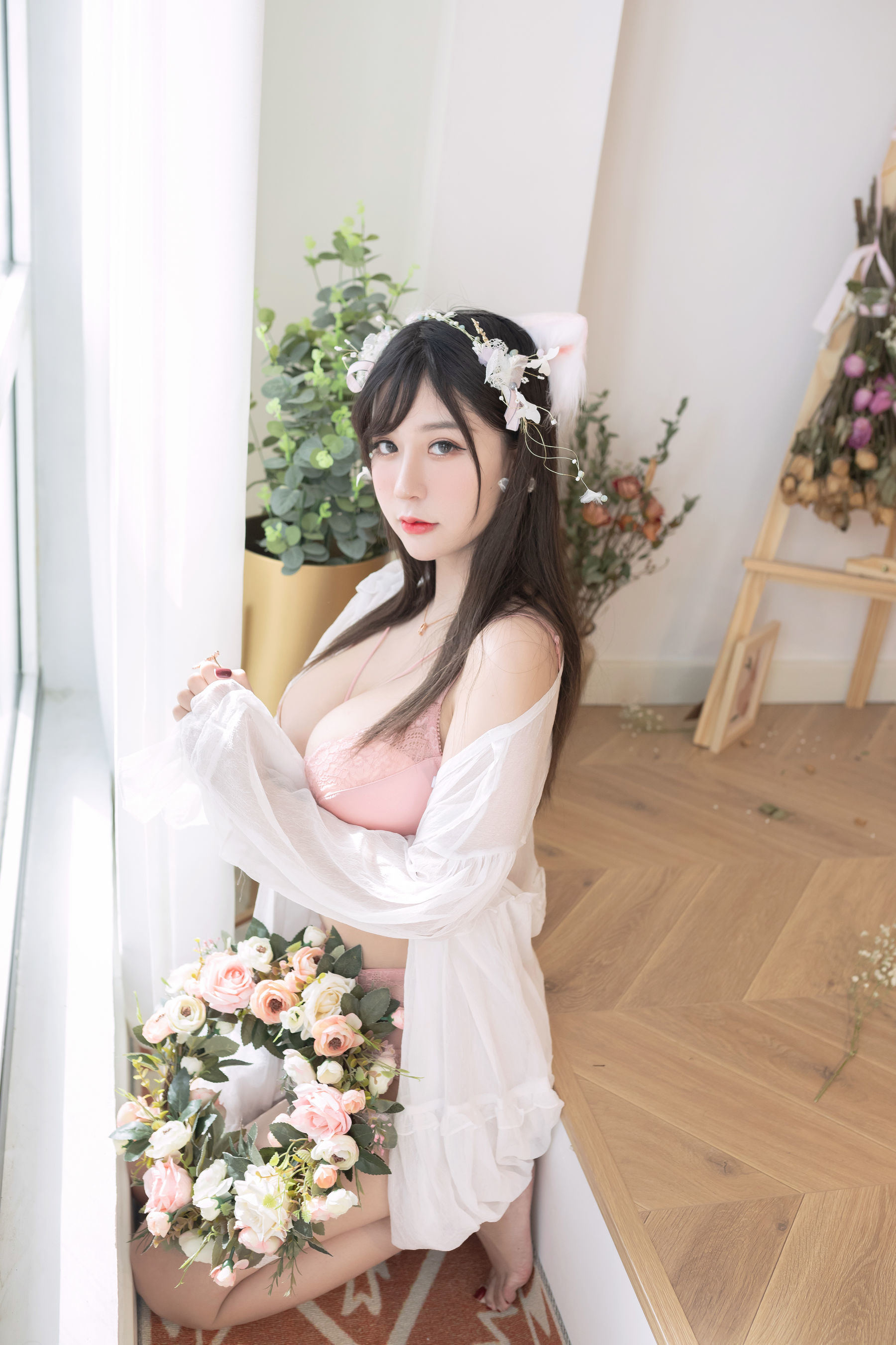 COS Phúc lợi] Ngực khổng lồ Mèo Cửu Sauce Sakura - Hoa của Hai Mươi Tuổi